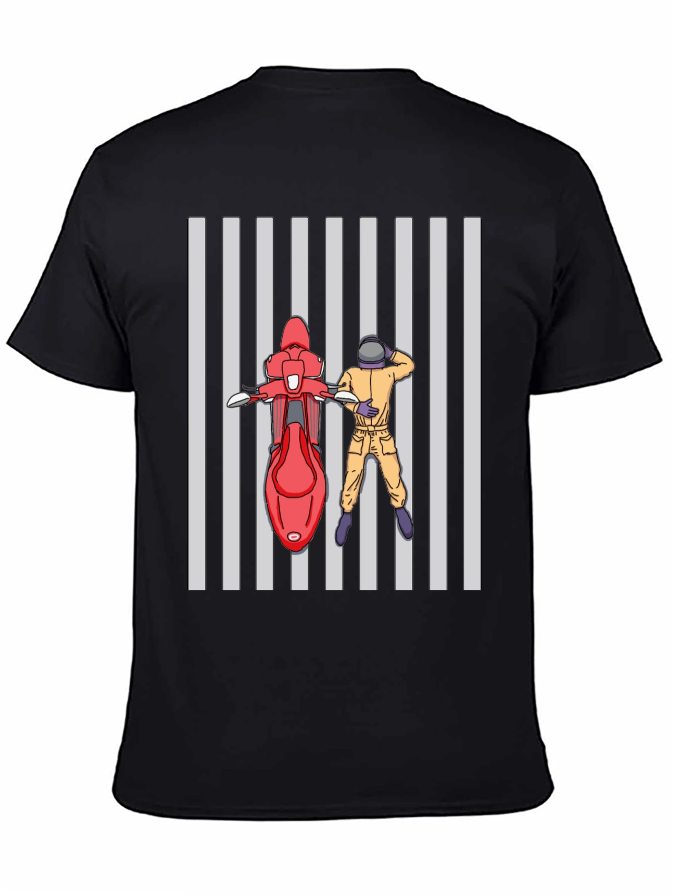 Motorcycle Rider T-Shirt - Black Graphic Tee