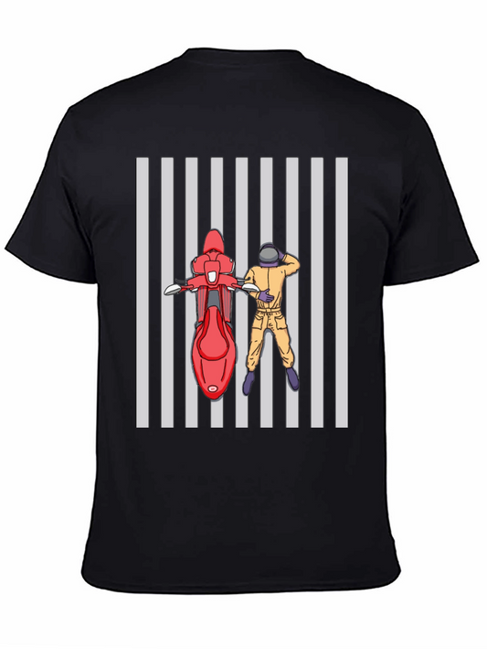 Motorcycle Rider T-Shirt - Black Graphic Tee