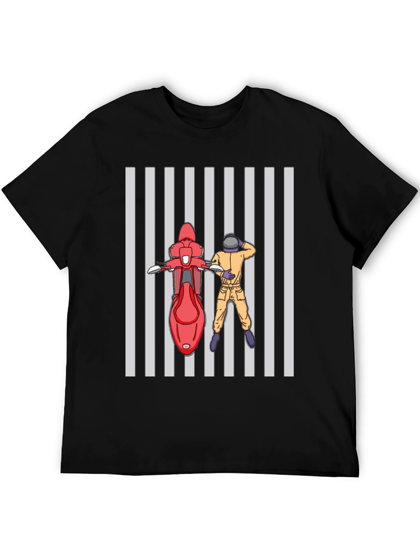 Motorcycle Rider T-Shirt - Black Graphic Tee
