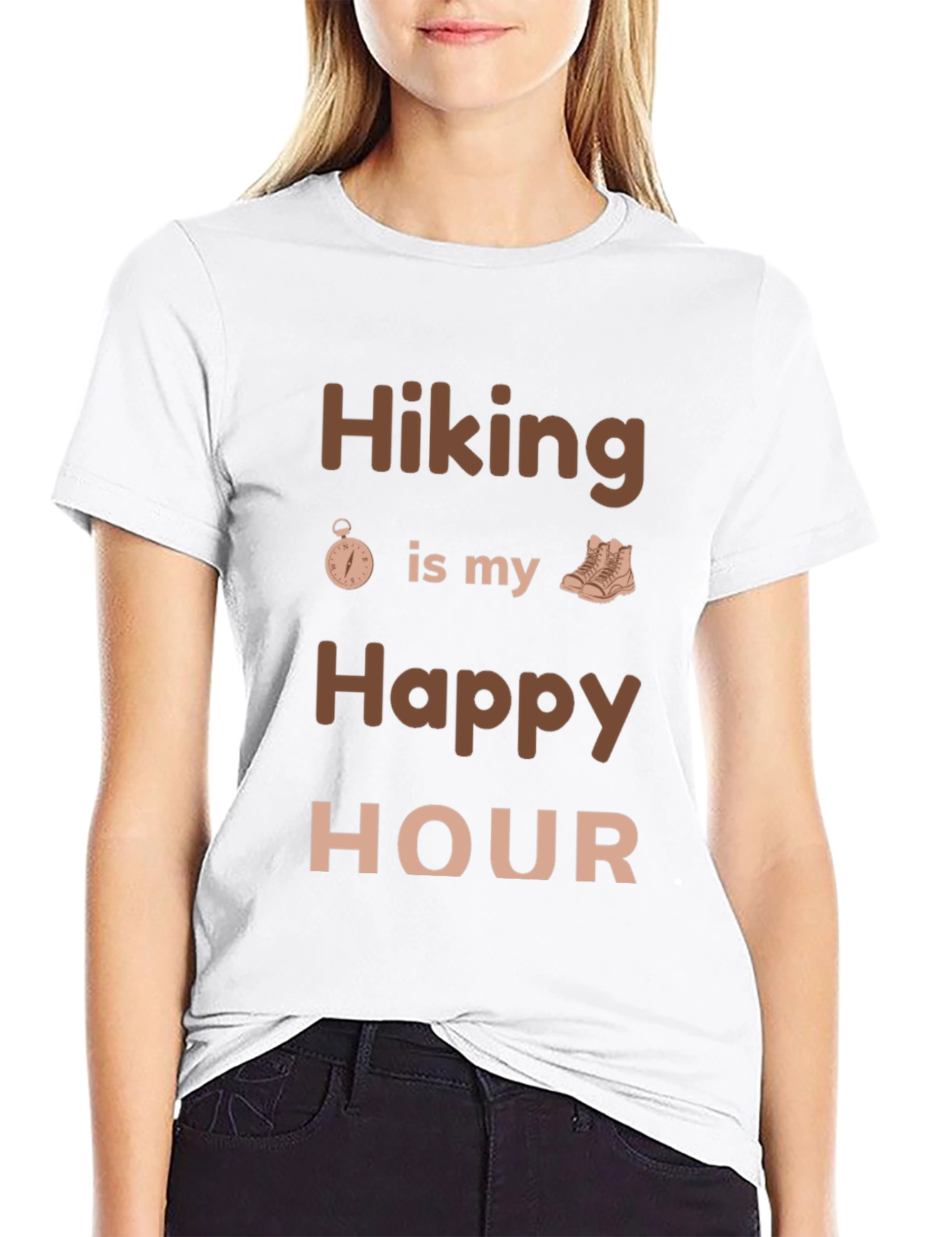 Hiking is My Happy Hour Graphic Tee