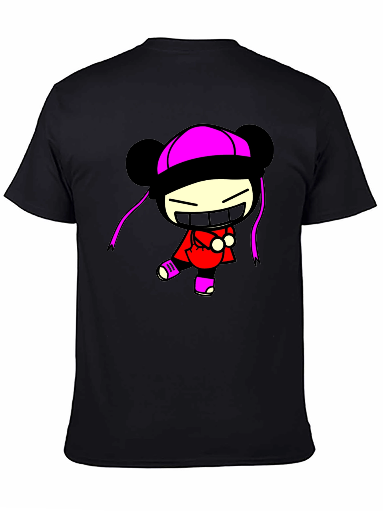 Pucca Funny Face Black T-Shirt