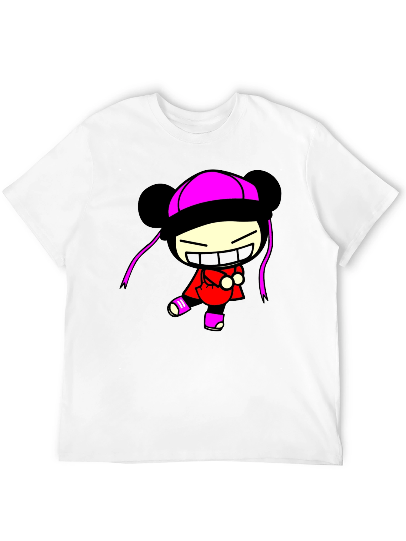 Pucca Funny Face Black T-Shirt
