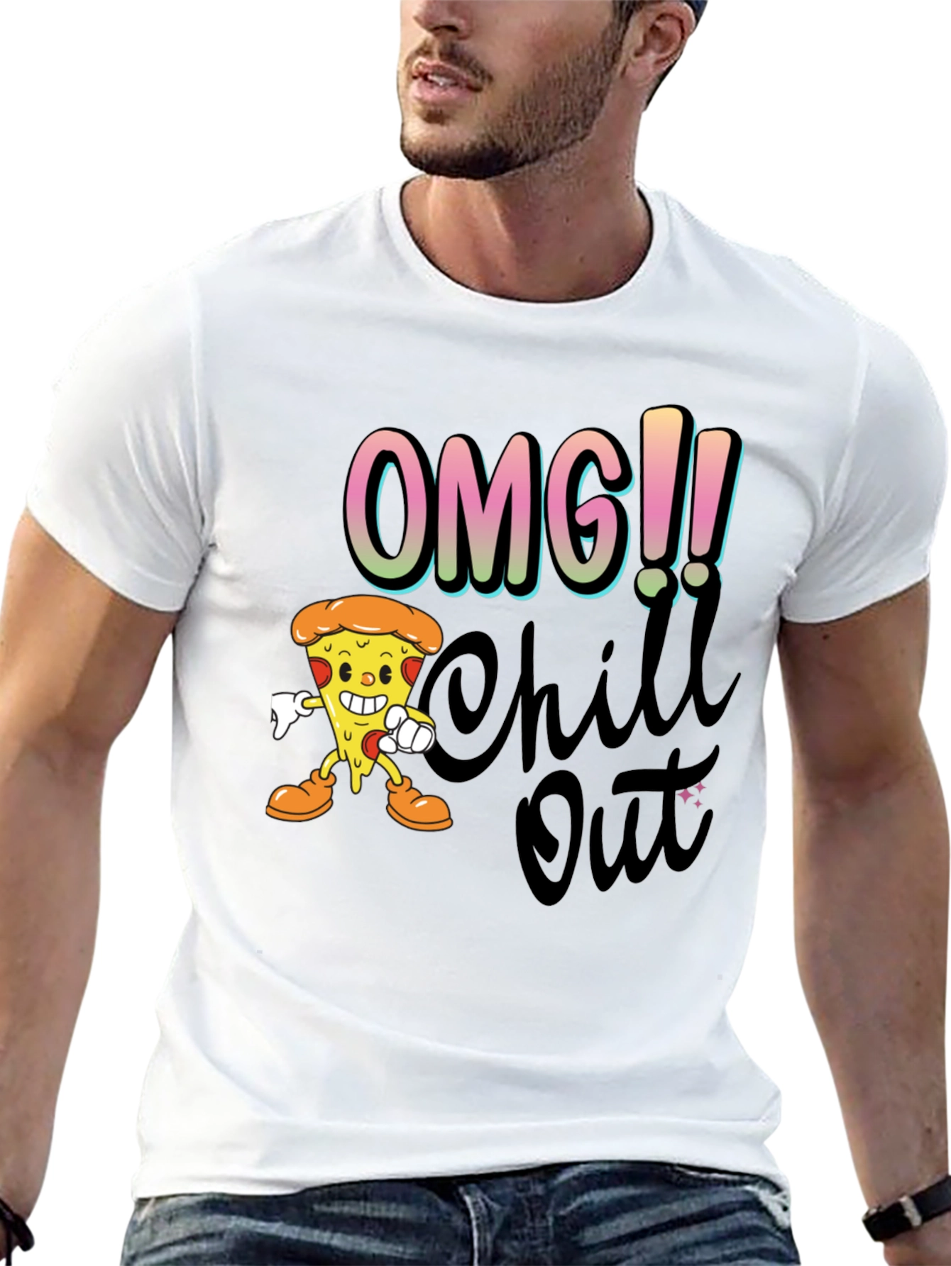 OMG Chill Out Pizza Graphic Tee