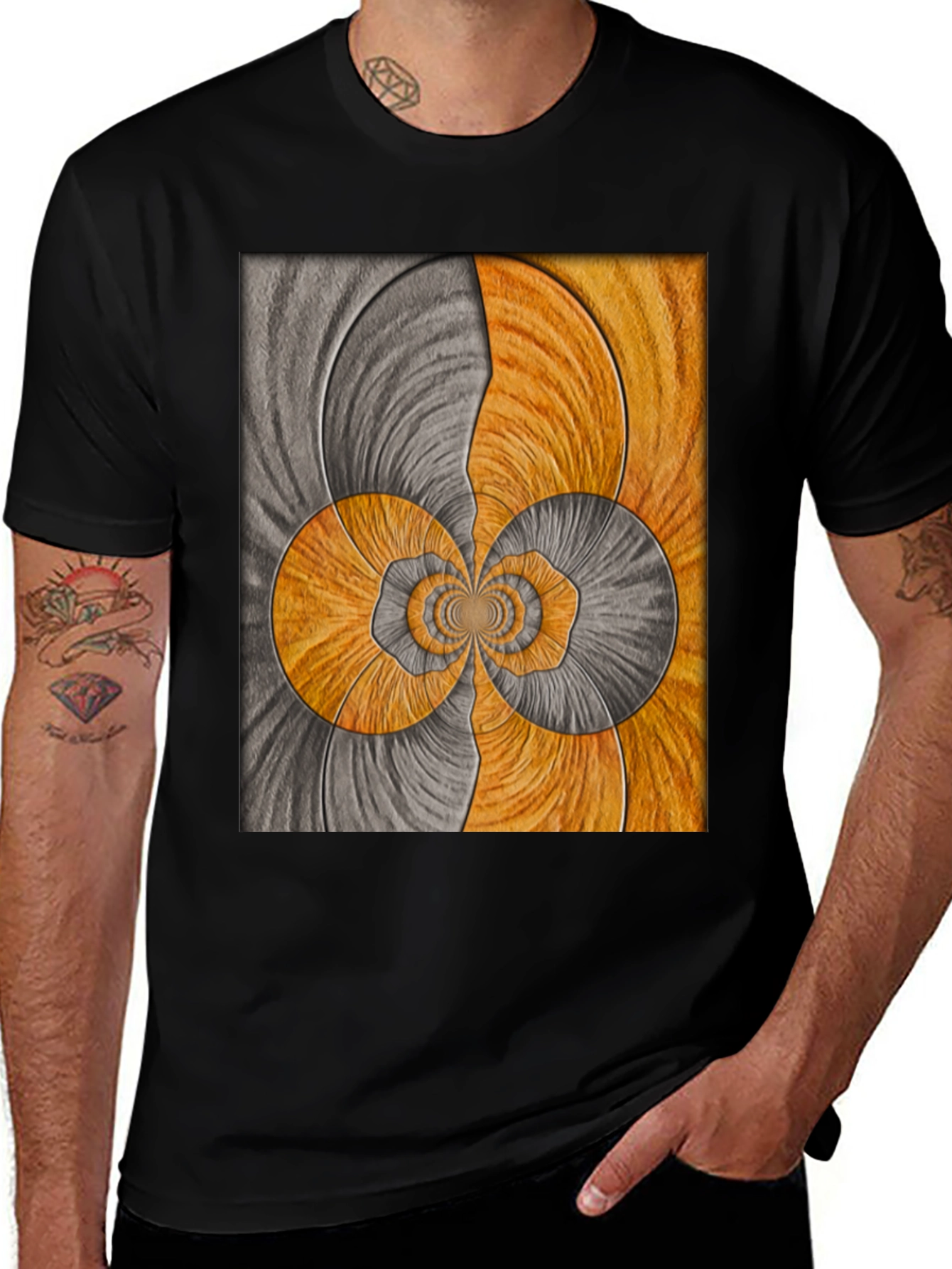 Abstract Swirl Graphic Tee - Artistic Comfort