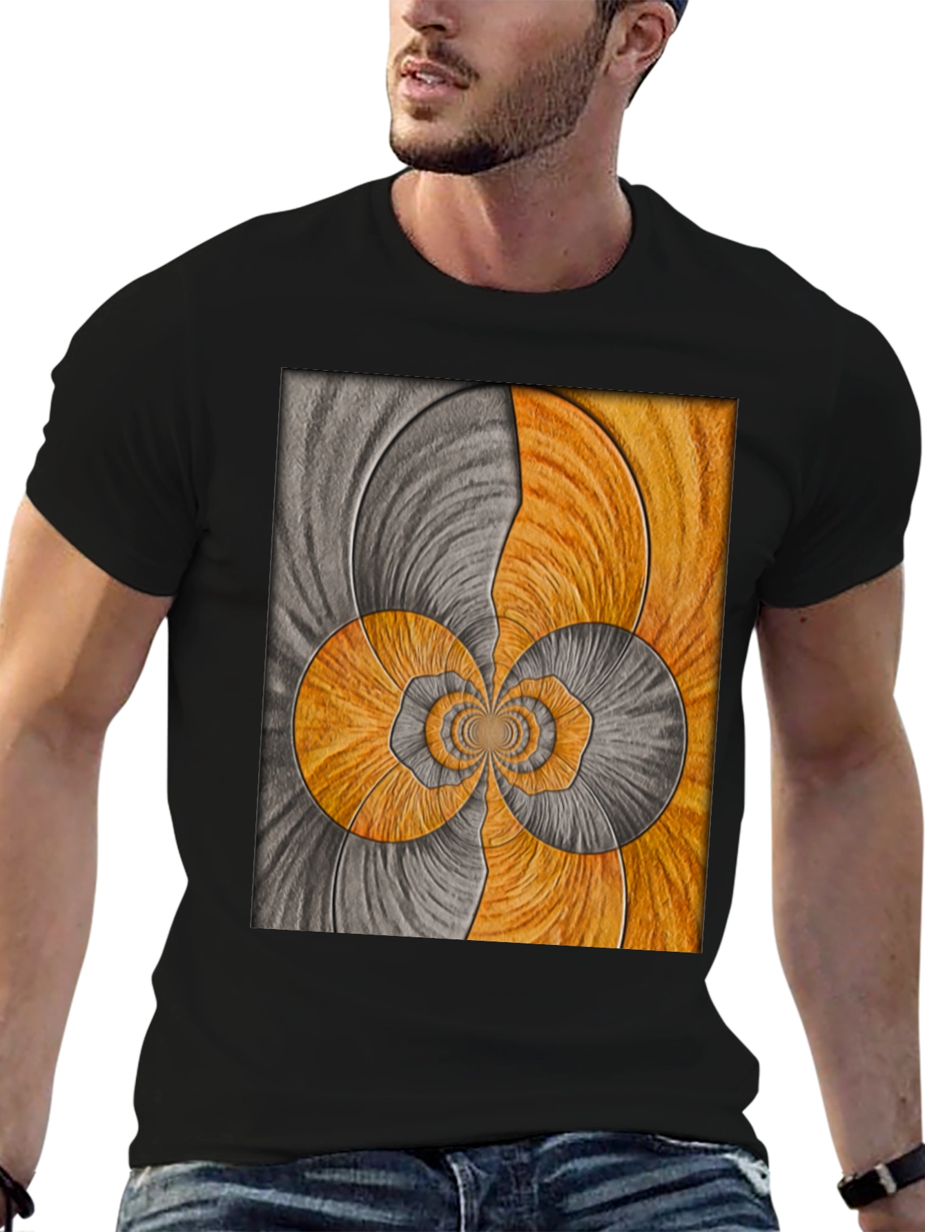 Abstract Swirl Graphic Tee - Artistic Comfort