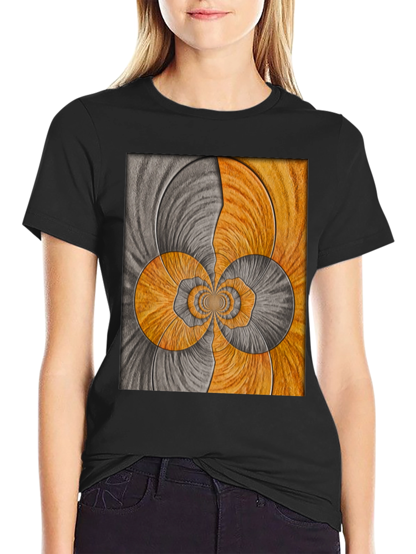 Abstract Swirl Graphic Tee - Artistic Comfort