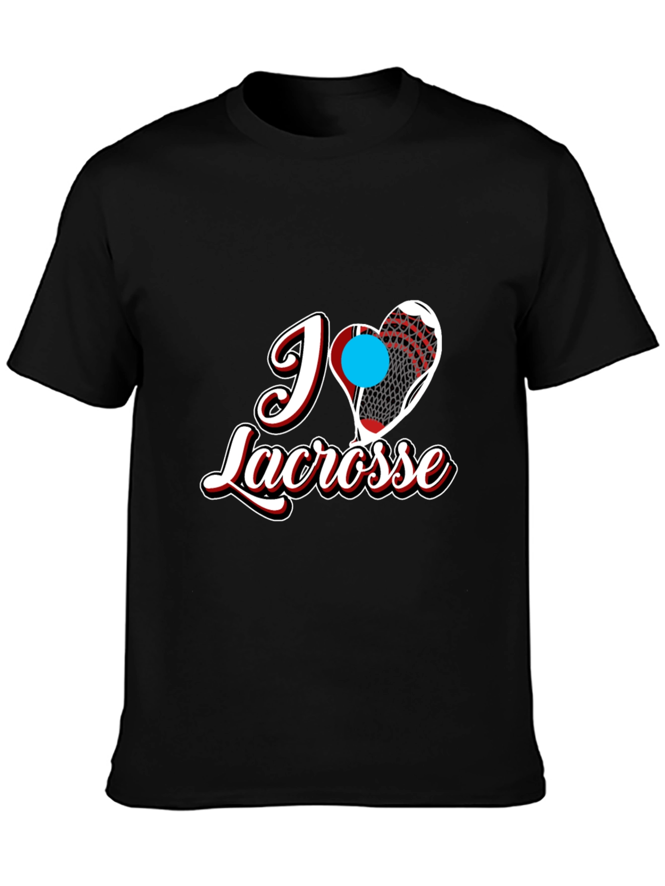 I Heart Lacrosse Black T-Shirt