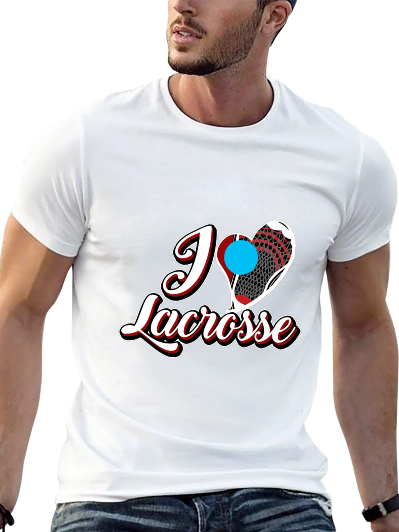 I Heart Lacrosse Black T-Shirt