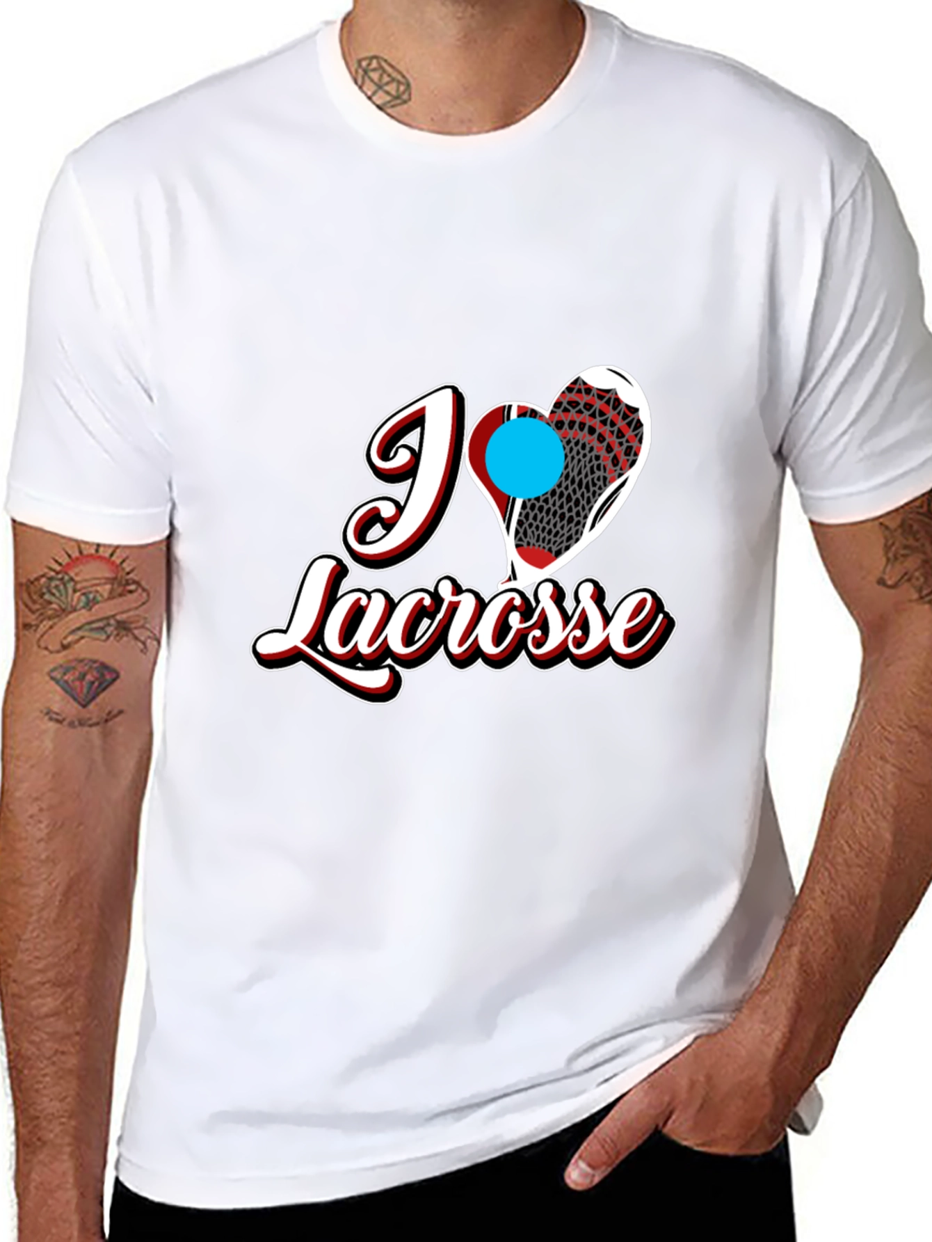I Heart Lacrosse Black T-Shirt