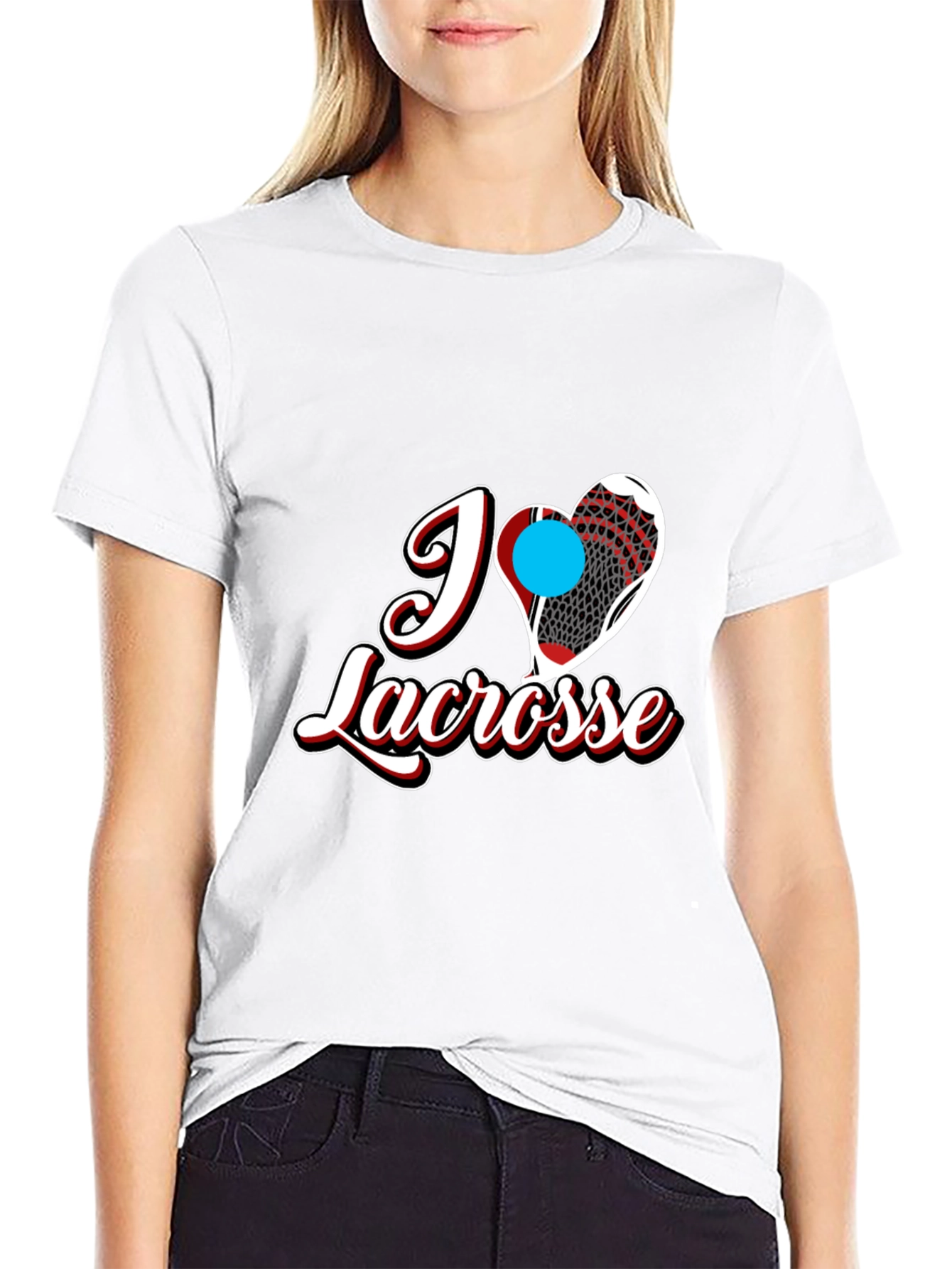 I Heart Lacrosse Black T-Shirt