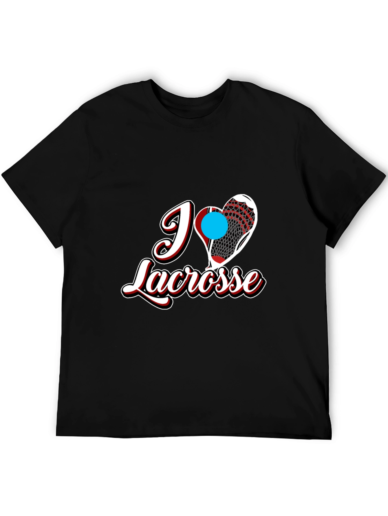I Heart Lacrosse Black T-Shirt