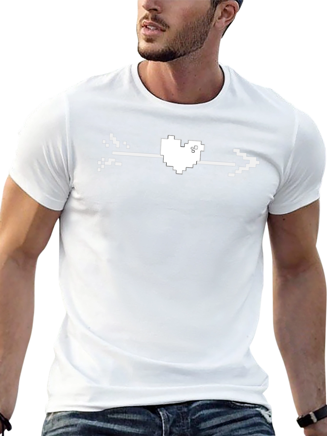 Pixel Heart Arrow Tee - Retro Gaming Style