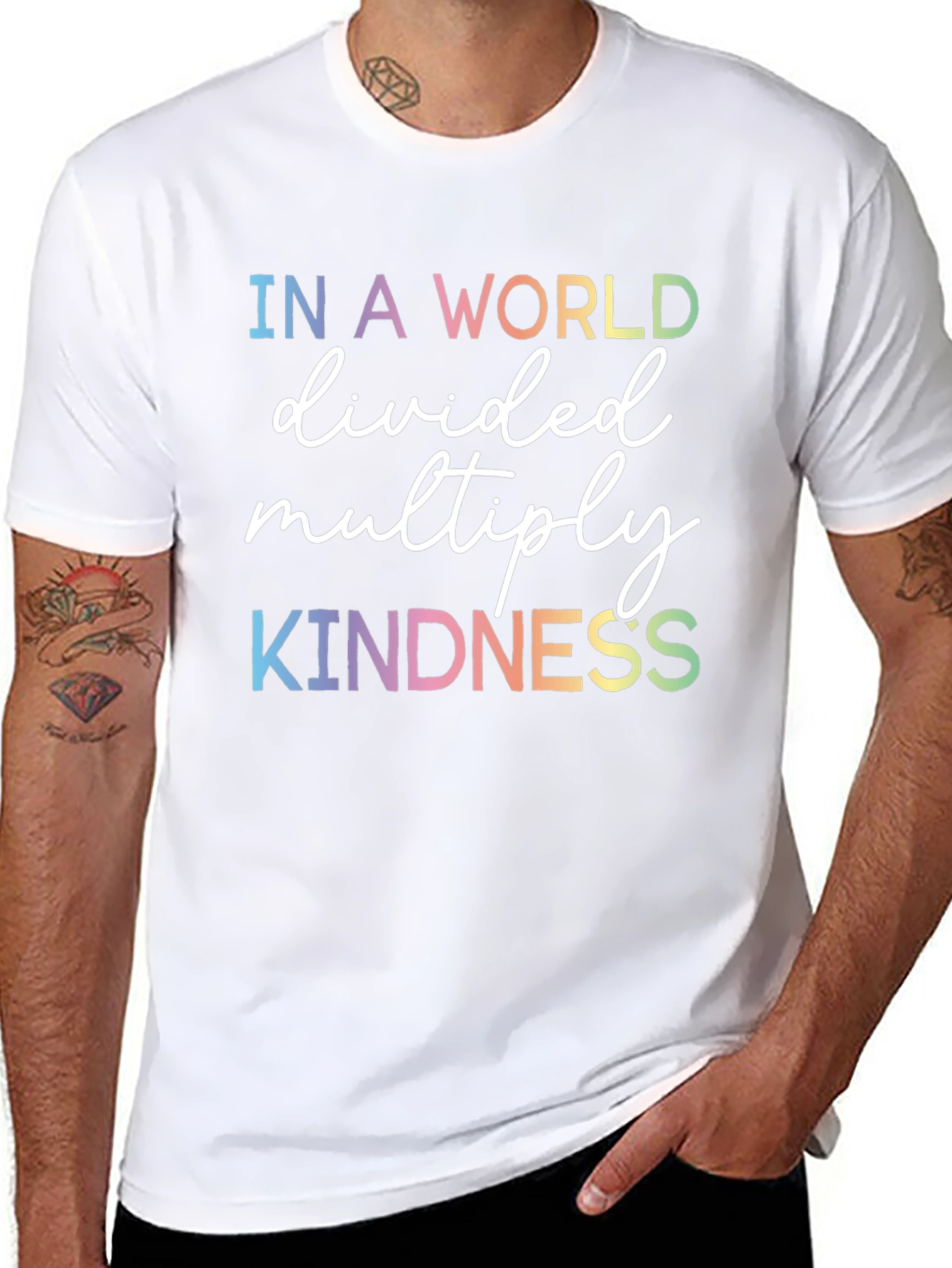 Kindness Graphic Tee - Rainbow Text
