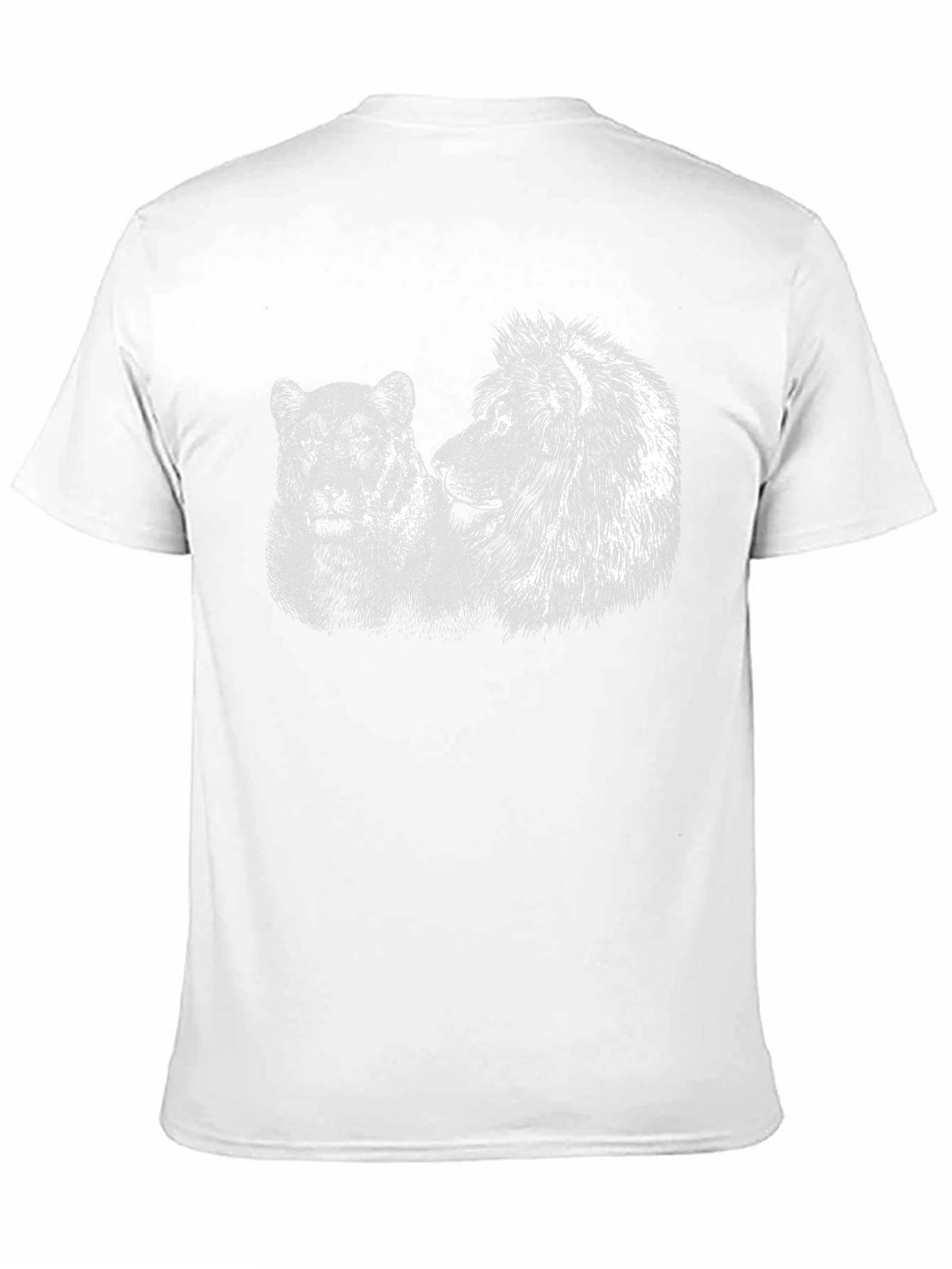Lion and Lioness Graphic Tee - Black Cotton T-Shirt