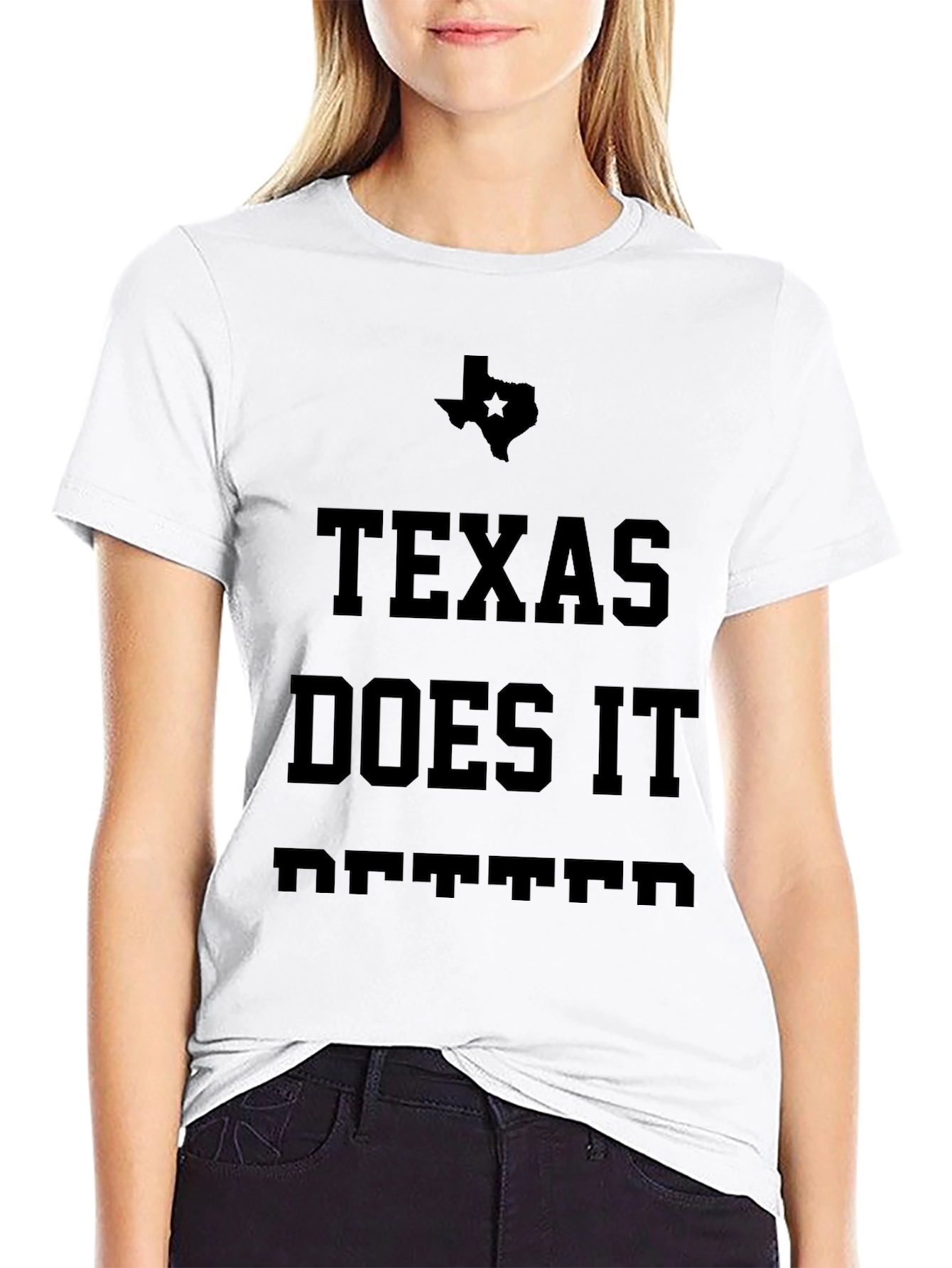 Texas Does It Better Black T-Shirt