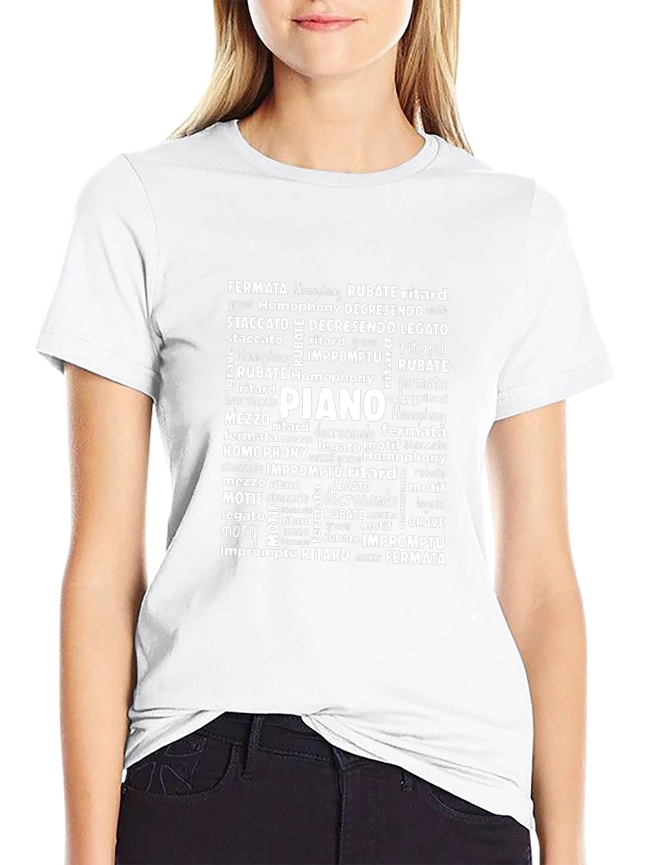 Music Terms Piano T-Shirt - Black