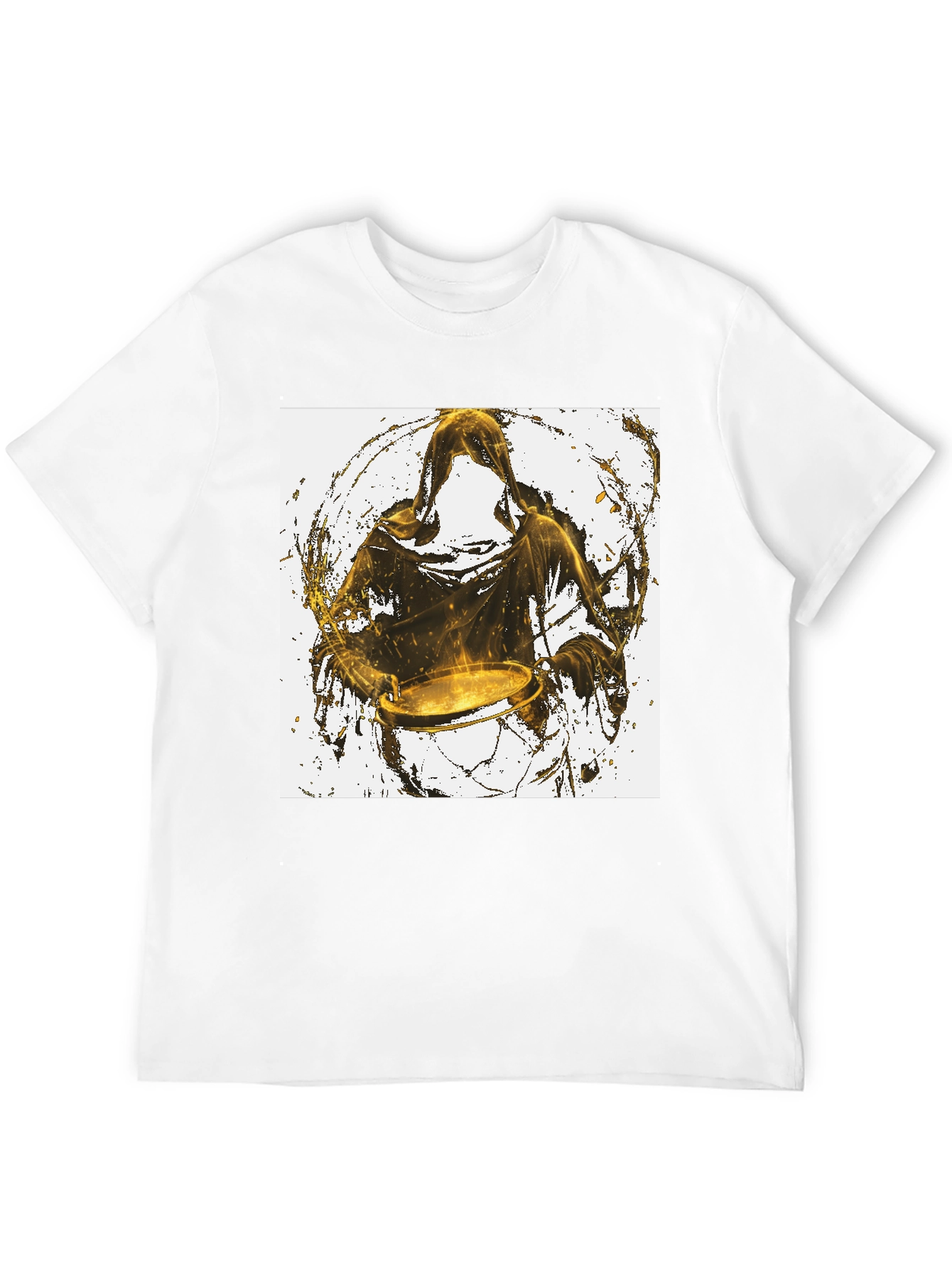 Hooded Drummer Graphic Black T-Shirt
