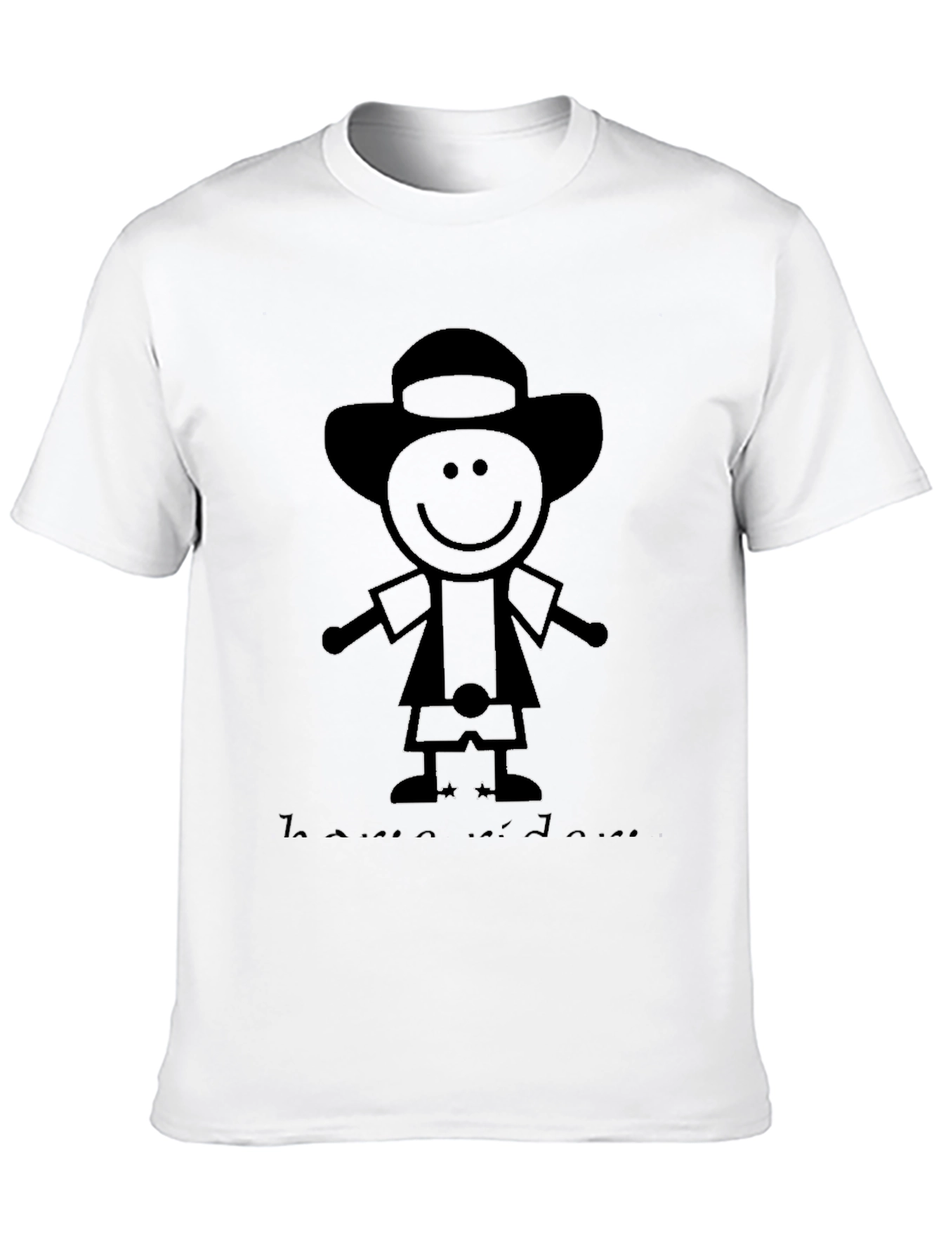 Stick Figure Cartoon Black T-Shirt
