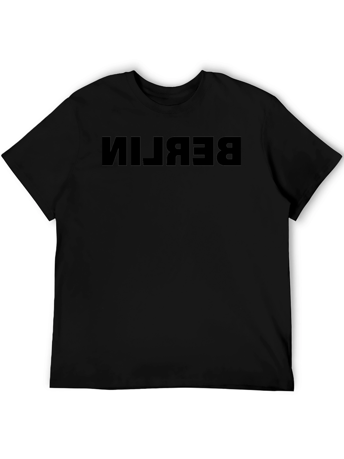 Berlin Reverse Print Black T-Shirt