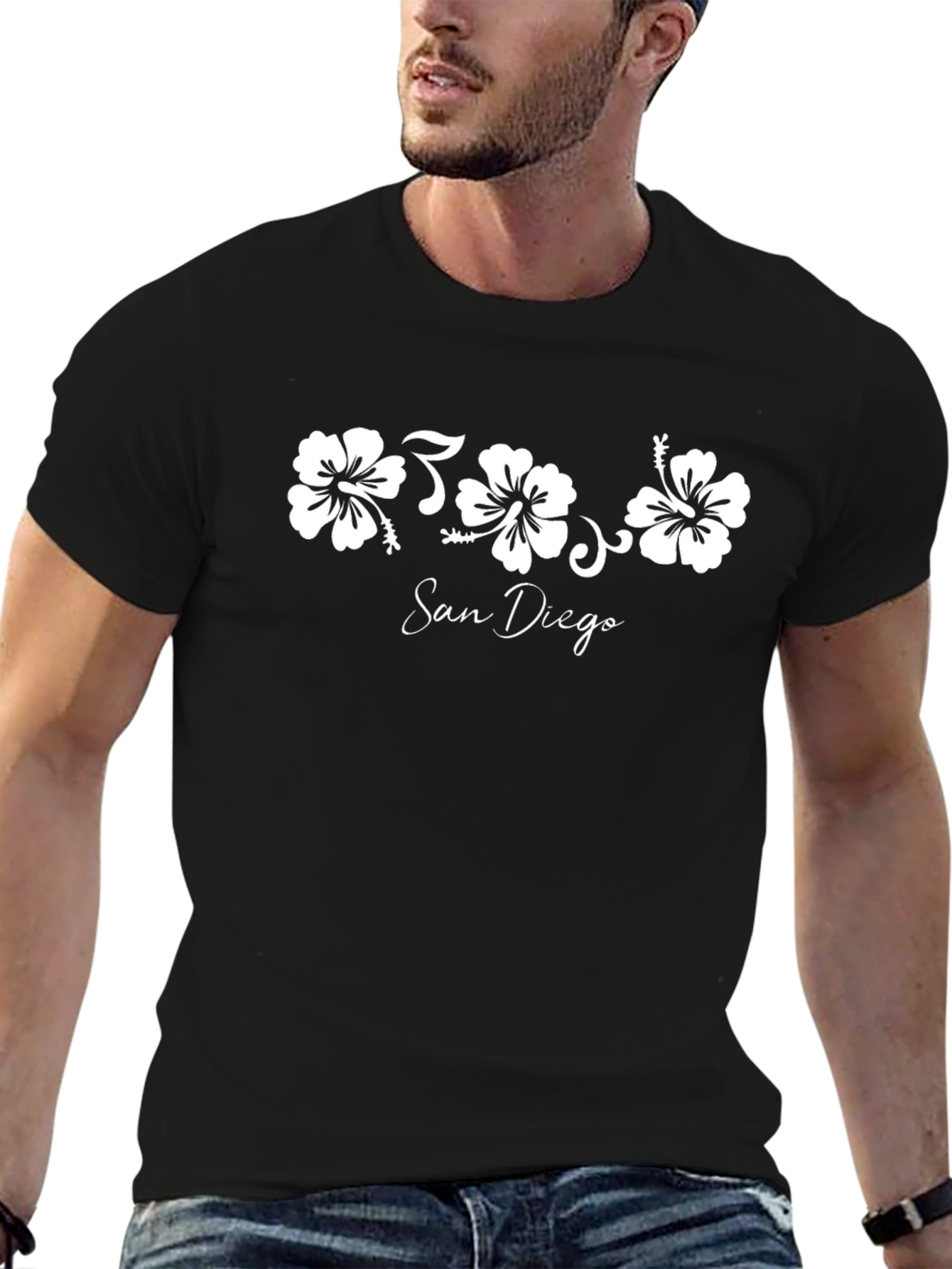 San Diego Hibiscus Black T-Shirt