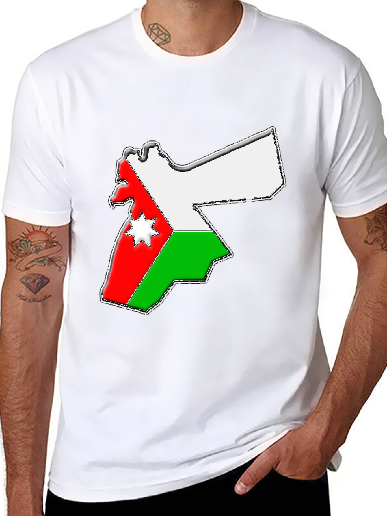 Jordan Flag Map T-Shirt - Black Tee
