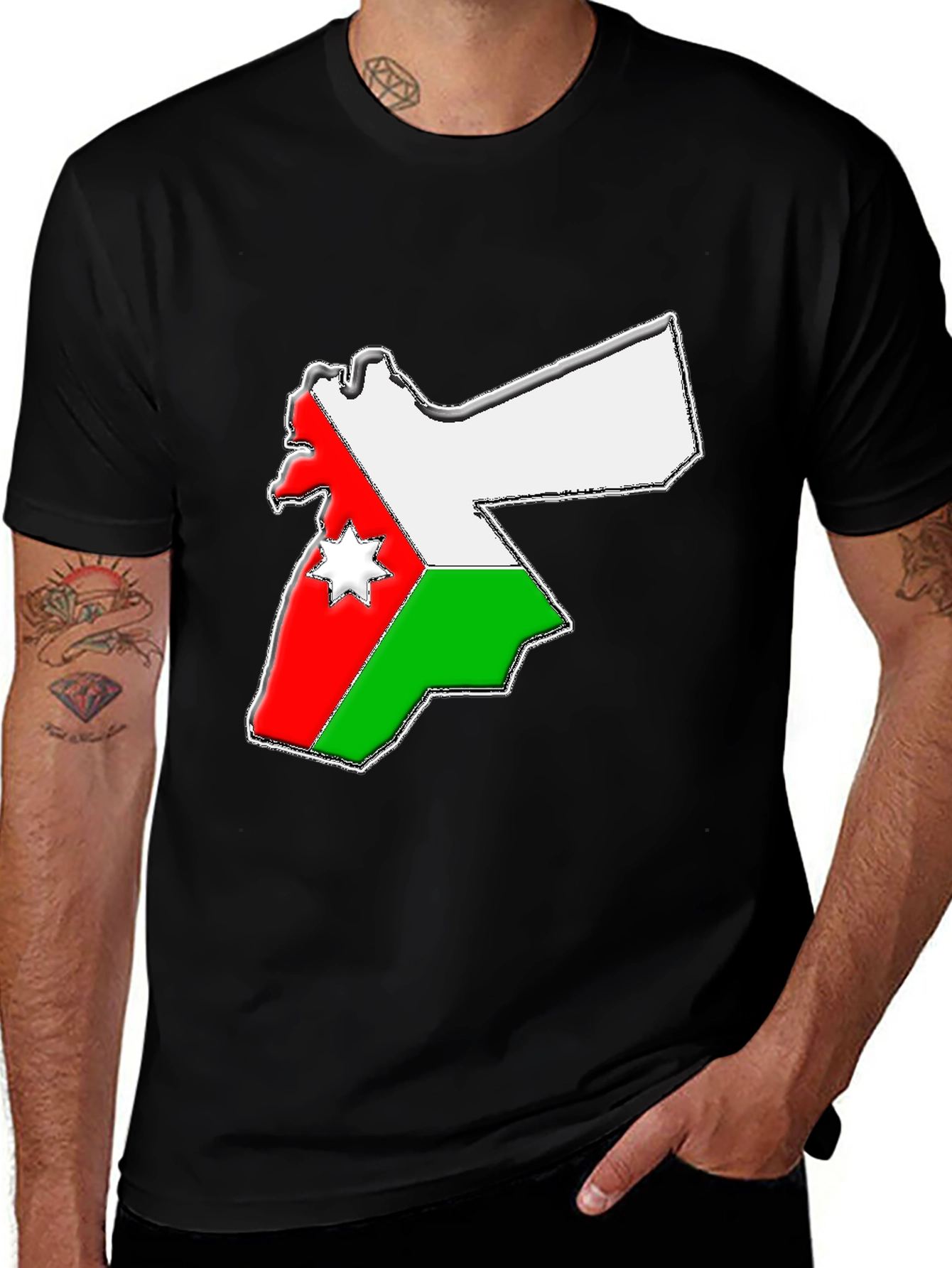 Jordan Flag Map T-Shirt - Black Tee