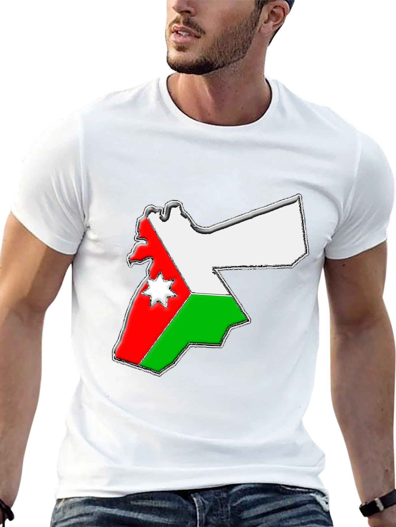Jordan Flag Map T-Shirt - Black Tee