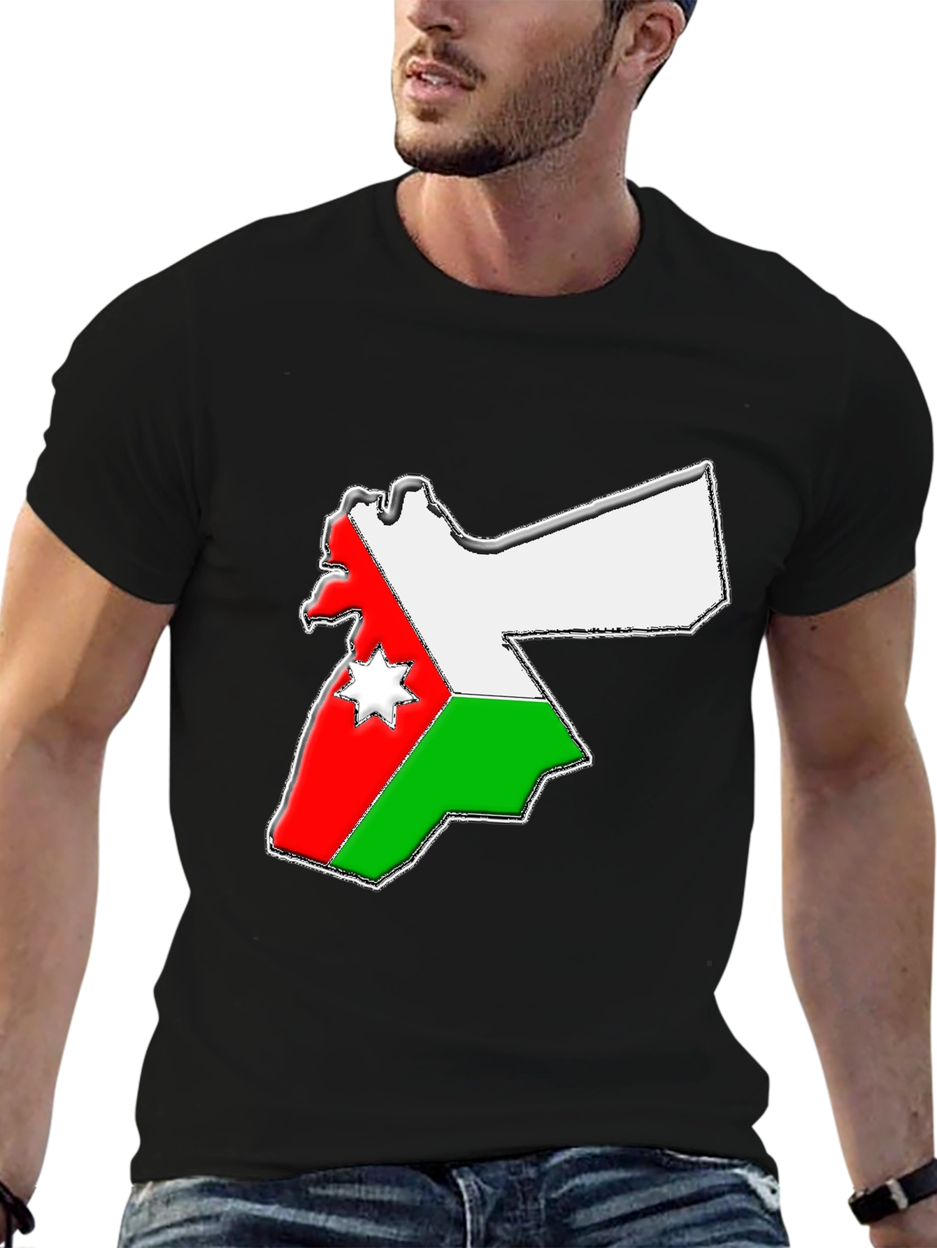 Jordan Flag Map T-Shirt - Black Tee