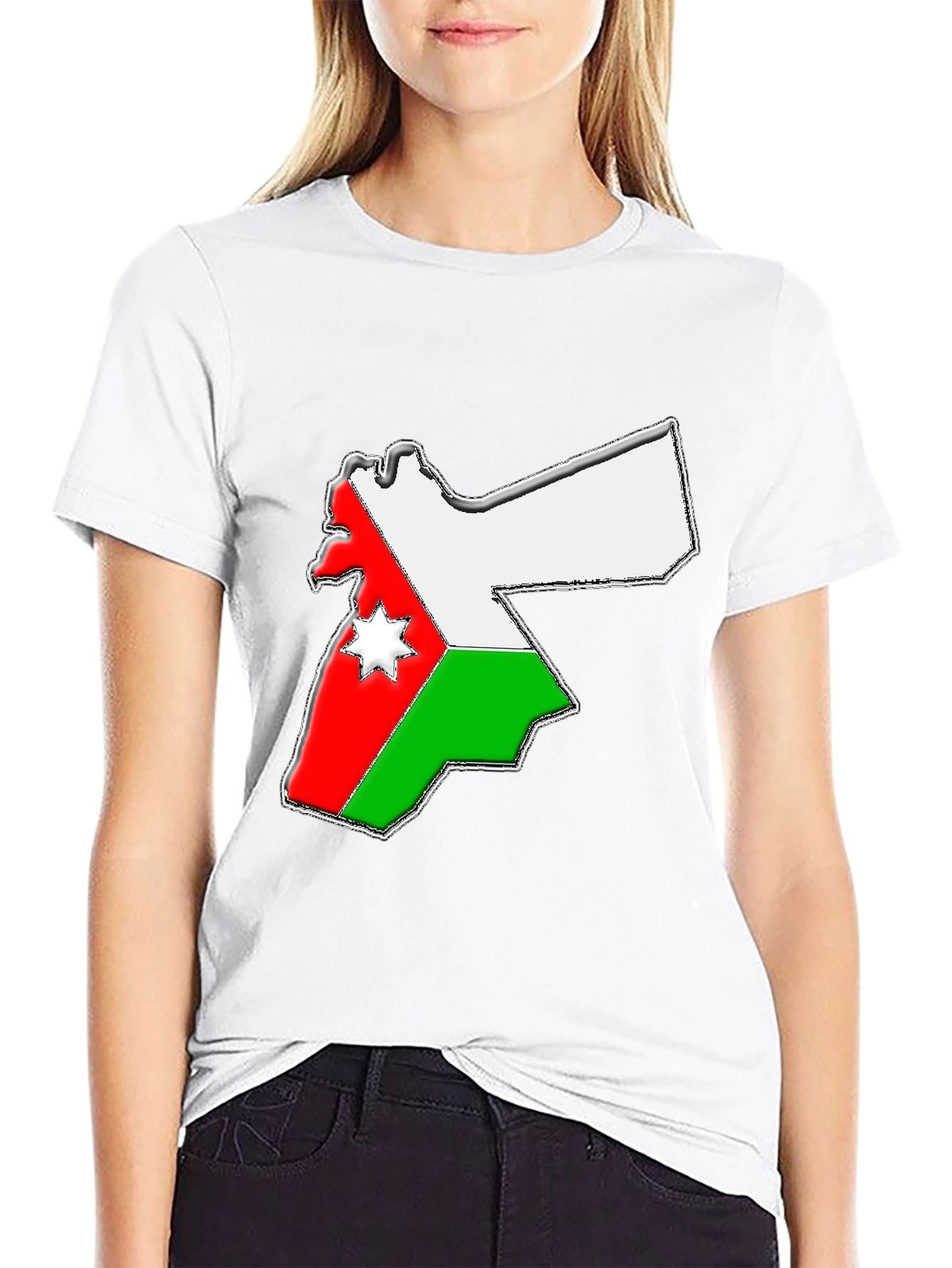 Jordan Flag Map T-Shirt - Black Tee