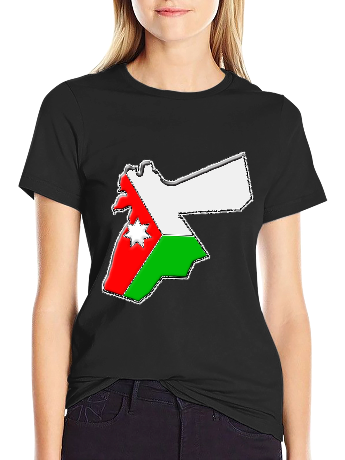 Jordan Flag Map T-Shirt - Black Tee