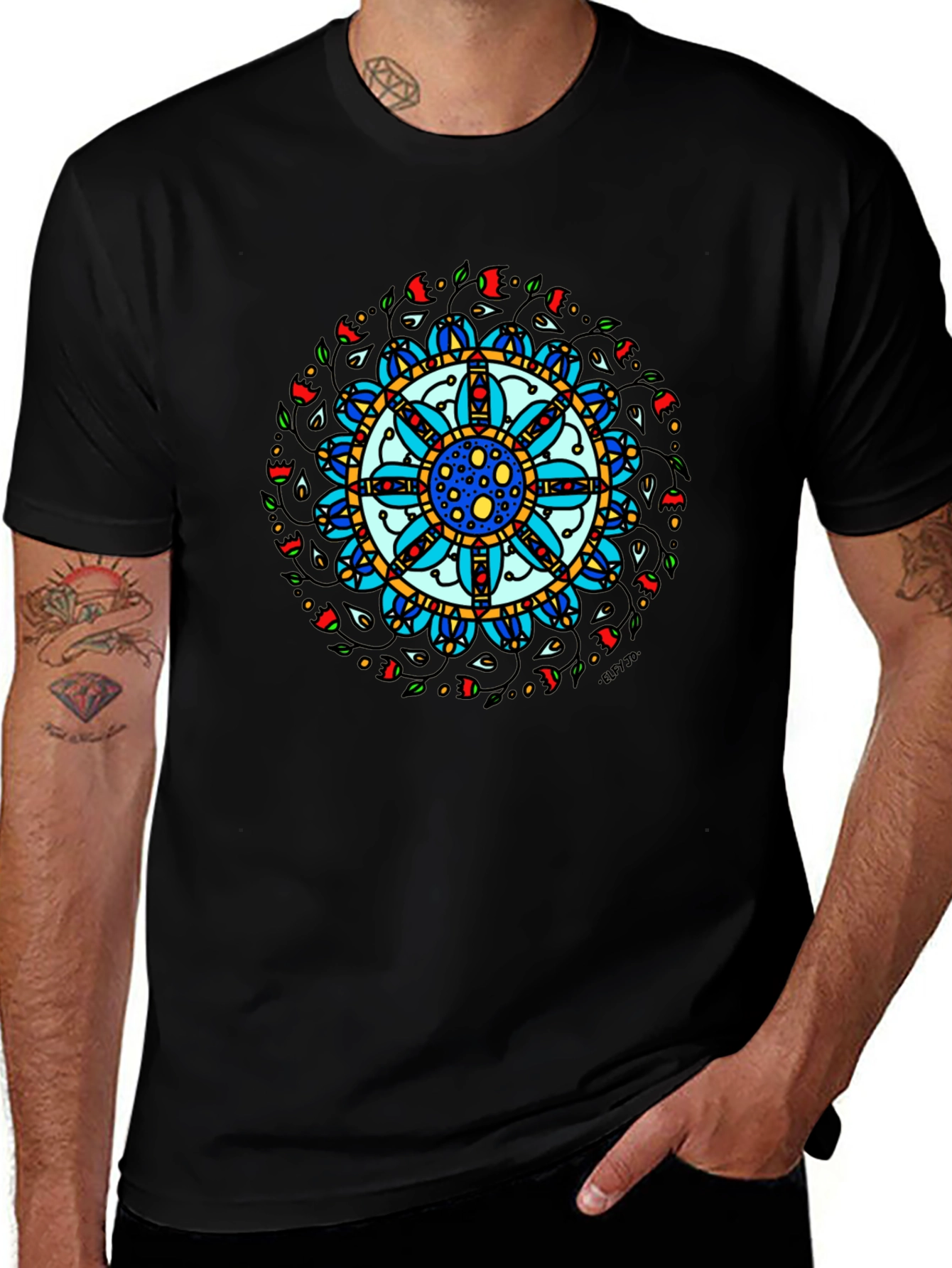 Mandala Art Black T-Shirt