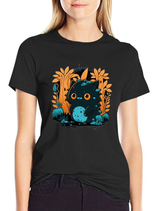 Cute Monster in Forest Graphic T-Shirt