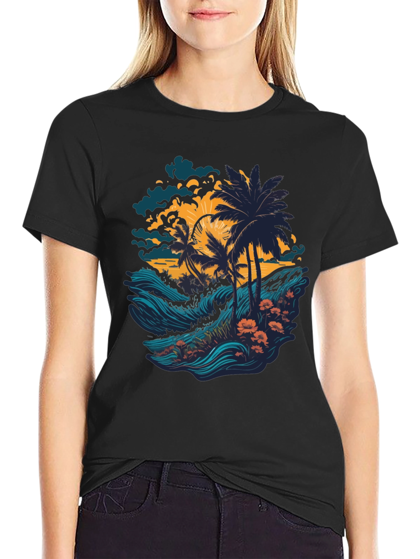 Tropical Palm Tree Graphic T-Shirt