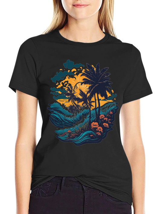 Tropical Palm Tree Graphic T-Shirt