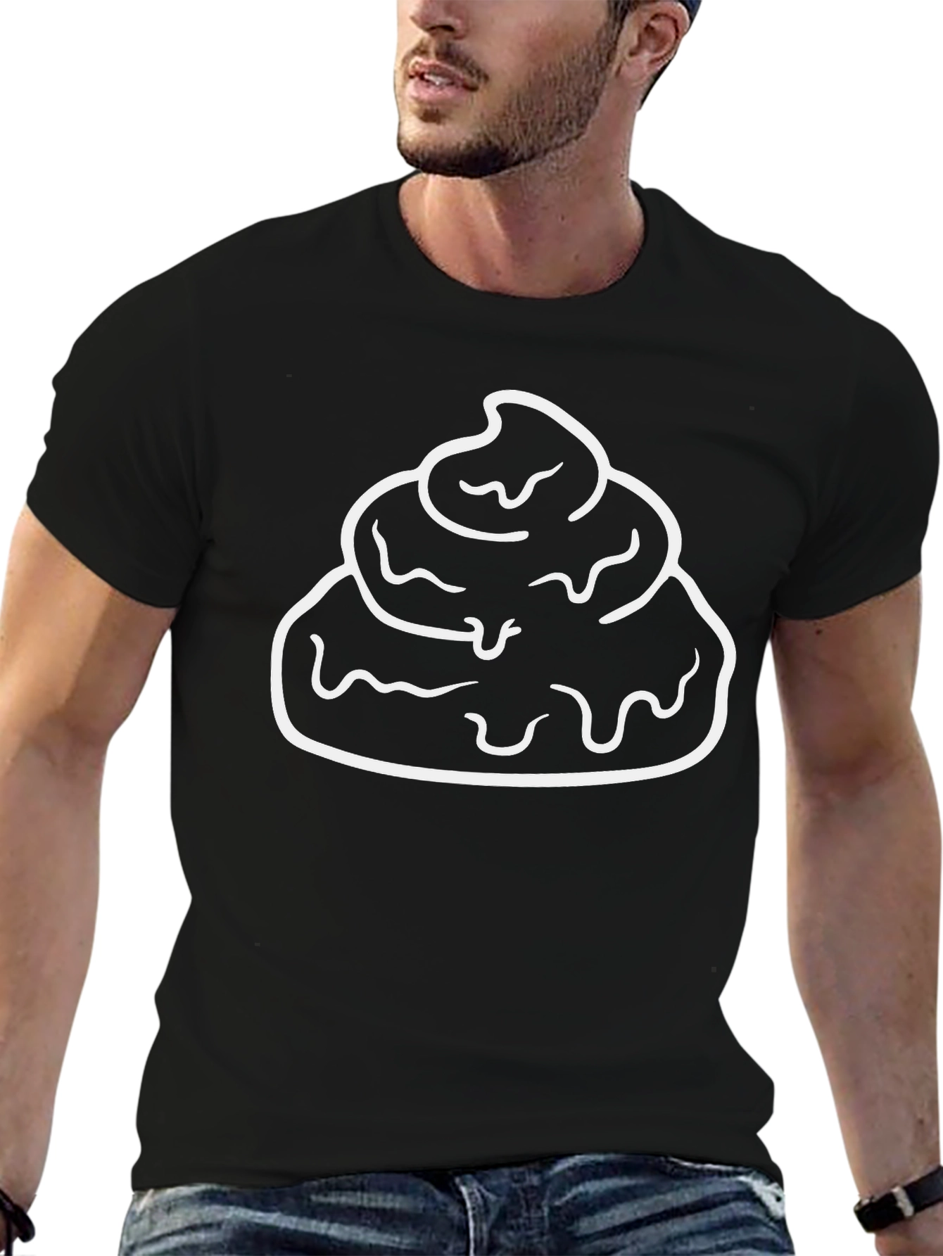 Funny Poop Emoji Black T-Shirt