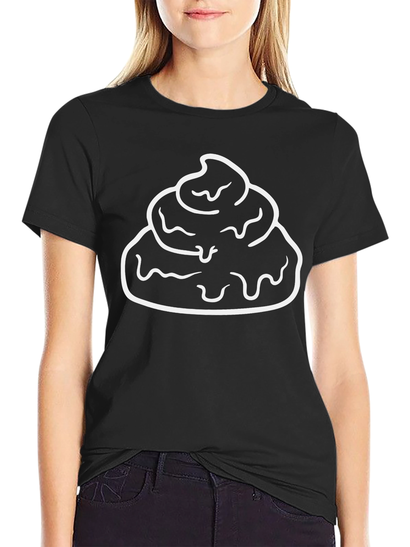 Funny Poop Emoji Black T-Shirt