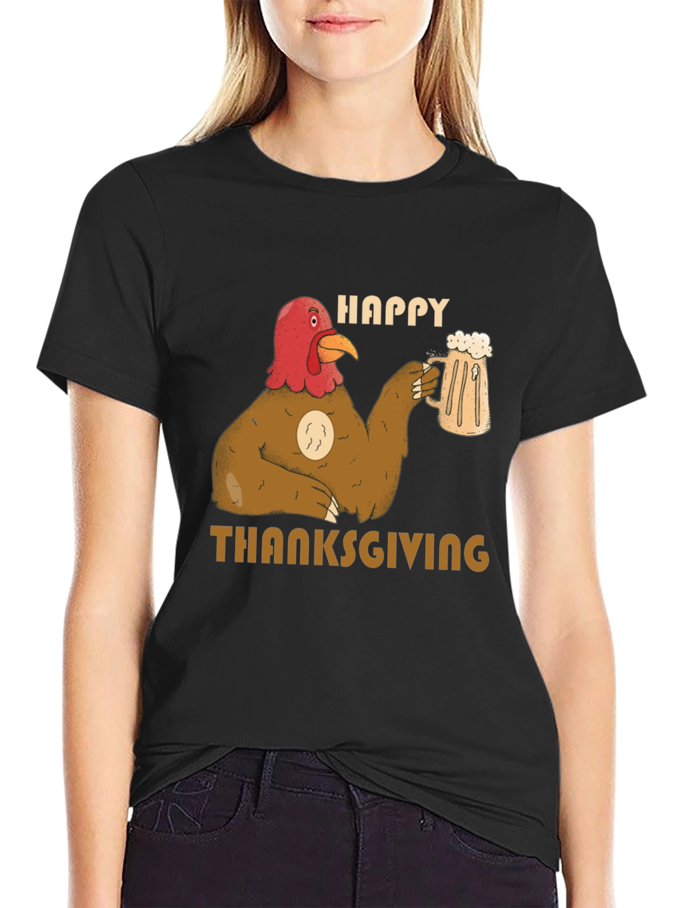 Happy Thanksgiving Turkey Beer T-Shirt
