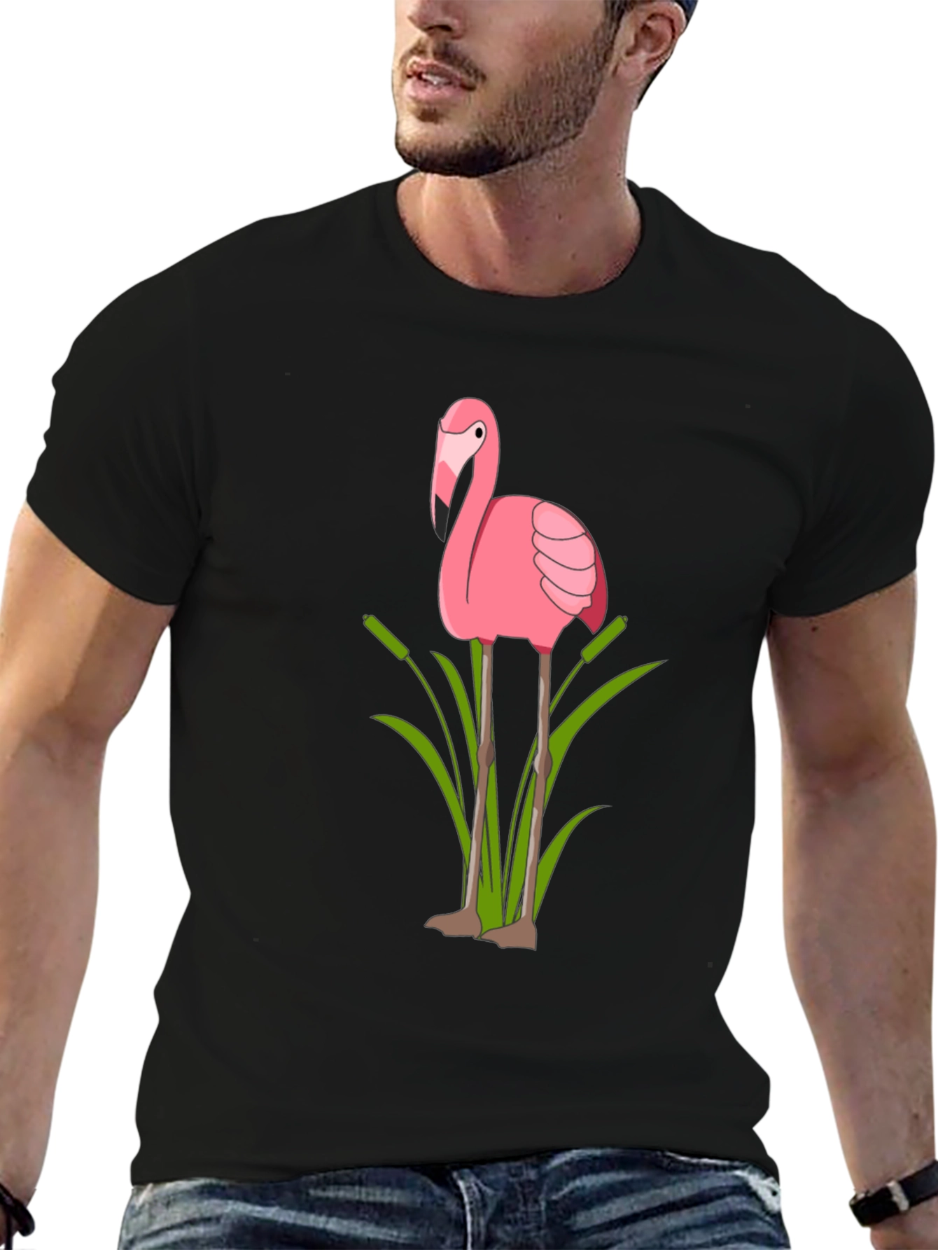 Flamingo Graphic Tee - Black T-Shirt
