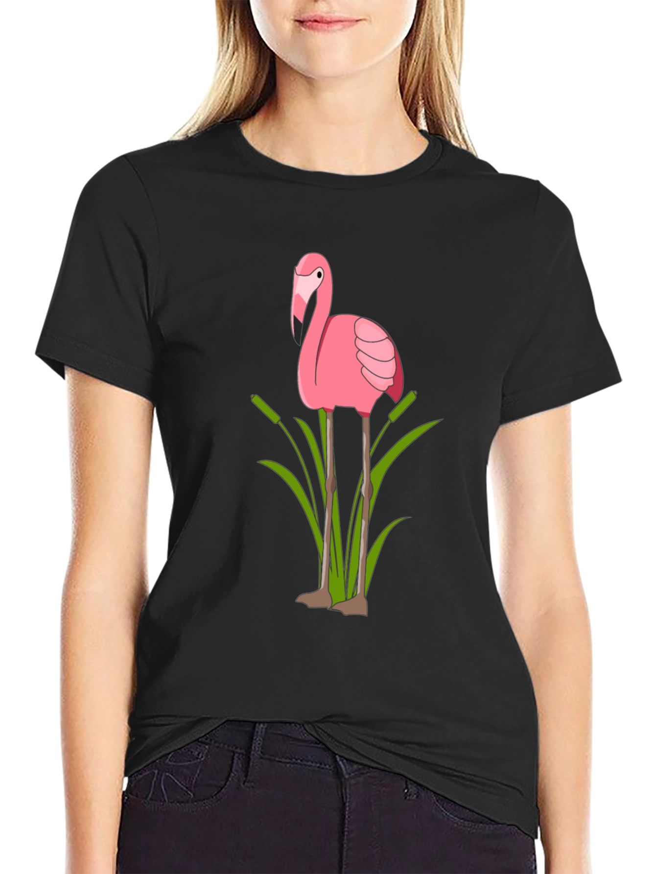 Flamingo Graphic Tee - Black T-Shirt