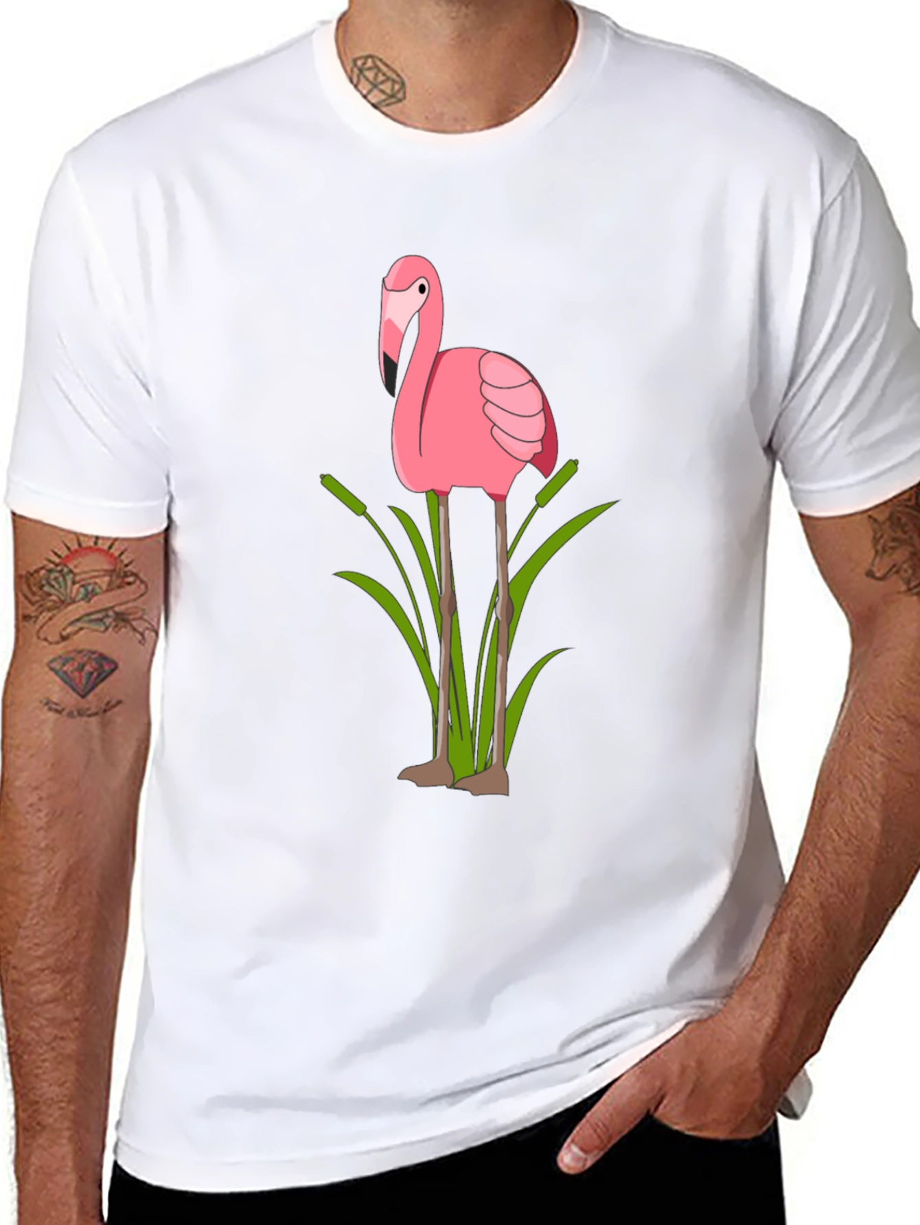 Flamingo Graphic Tee - Black T-Shirt