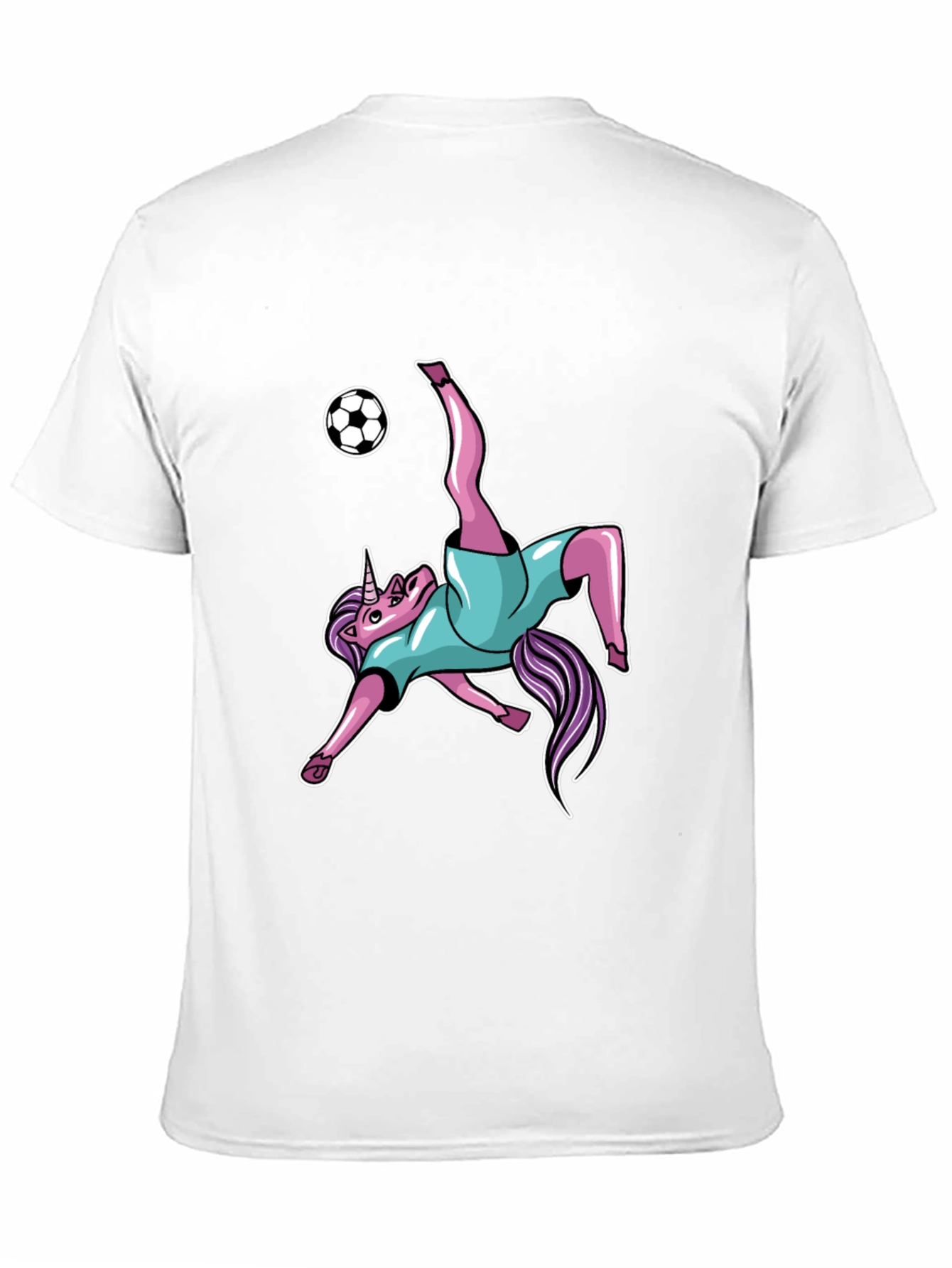 Unicorn Soccer Kick Black T-Shirt