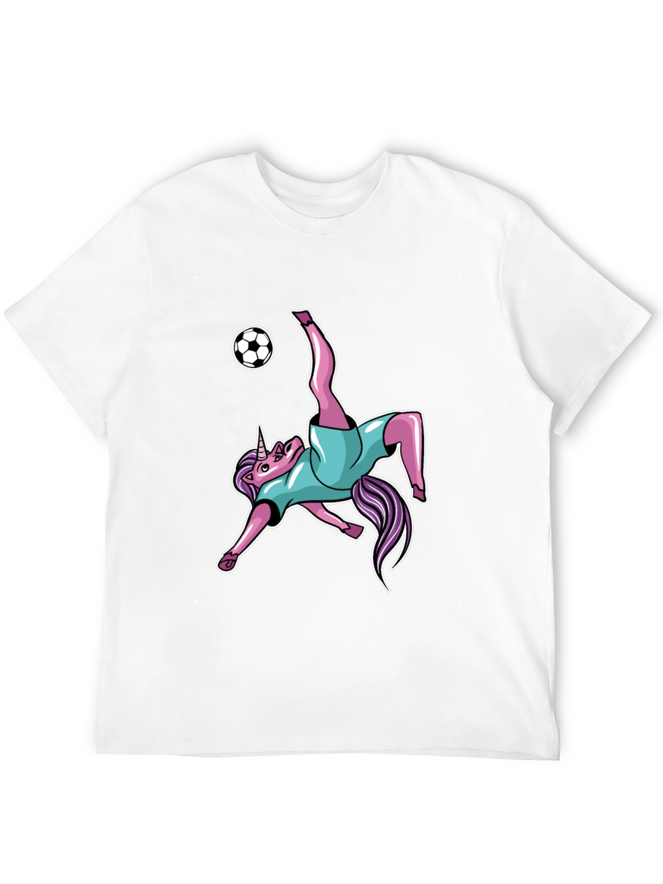 Unicorn Soccer Kick Black T-Shirt