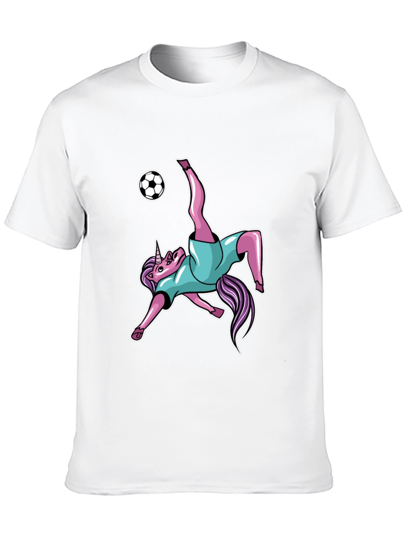 Unicorn Soccer Kick Black T-Shirt
