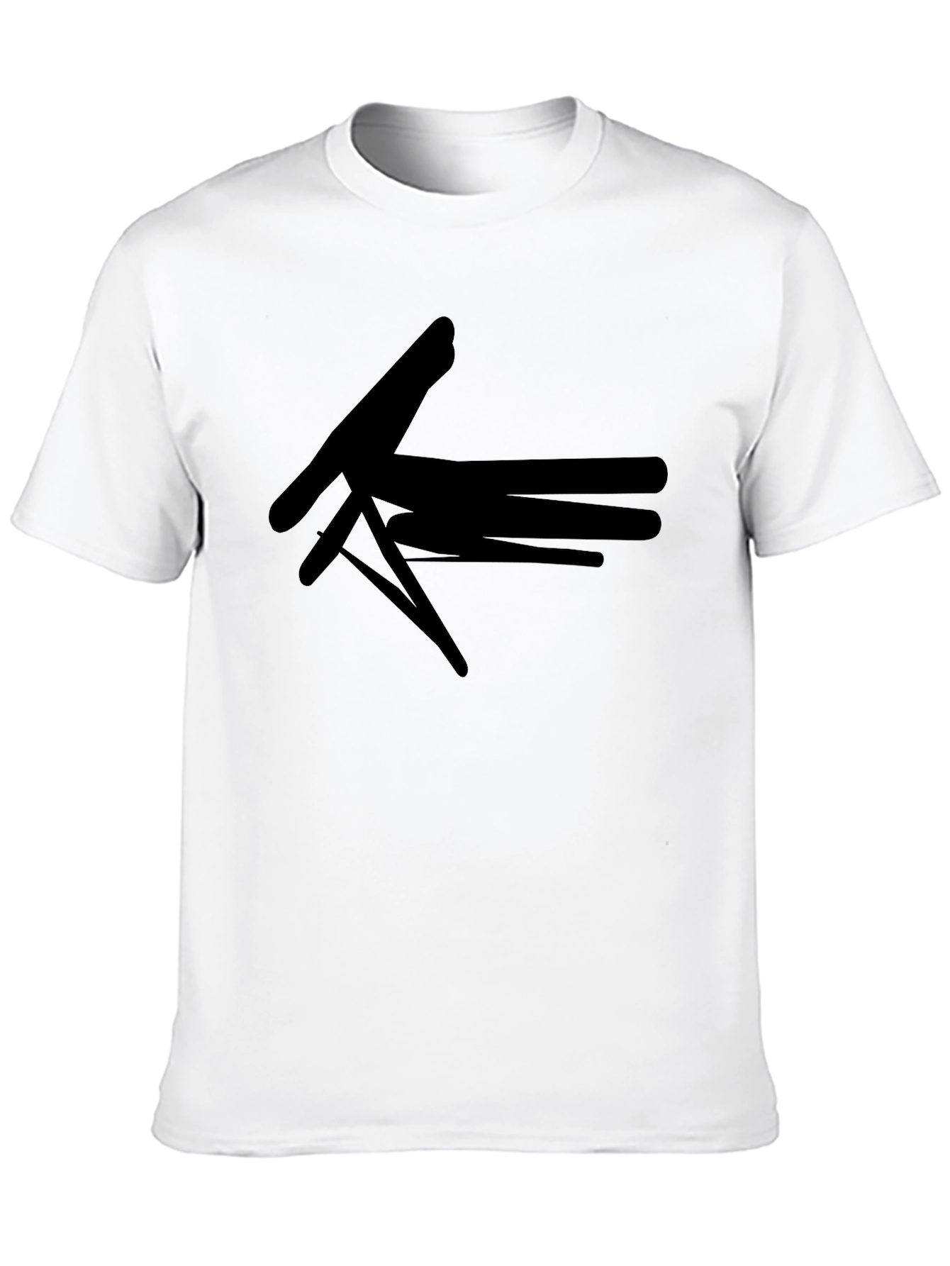 Mens Black Graphic Tee - Abstract Design