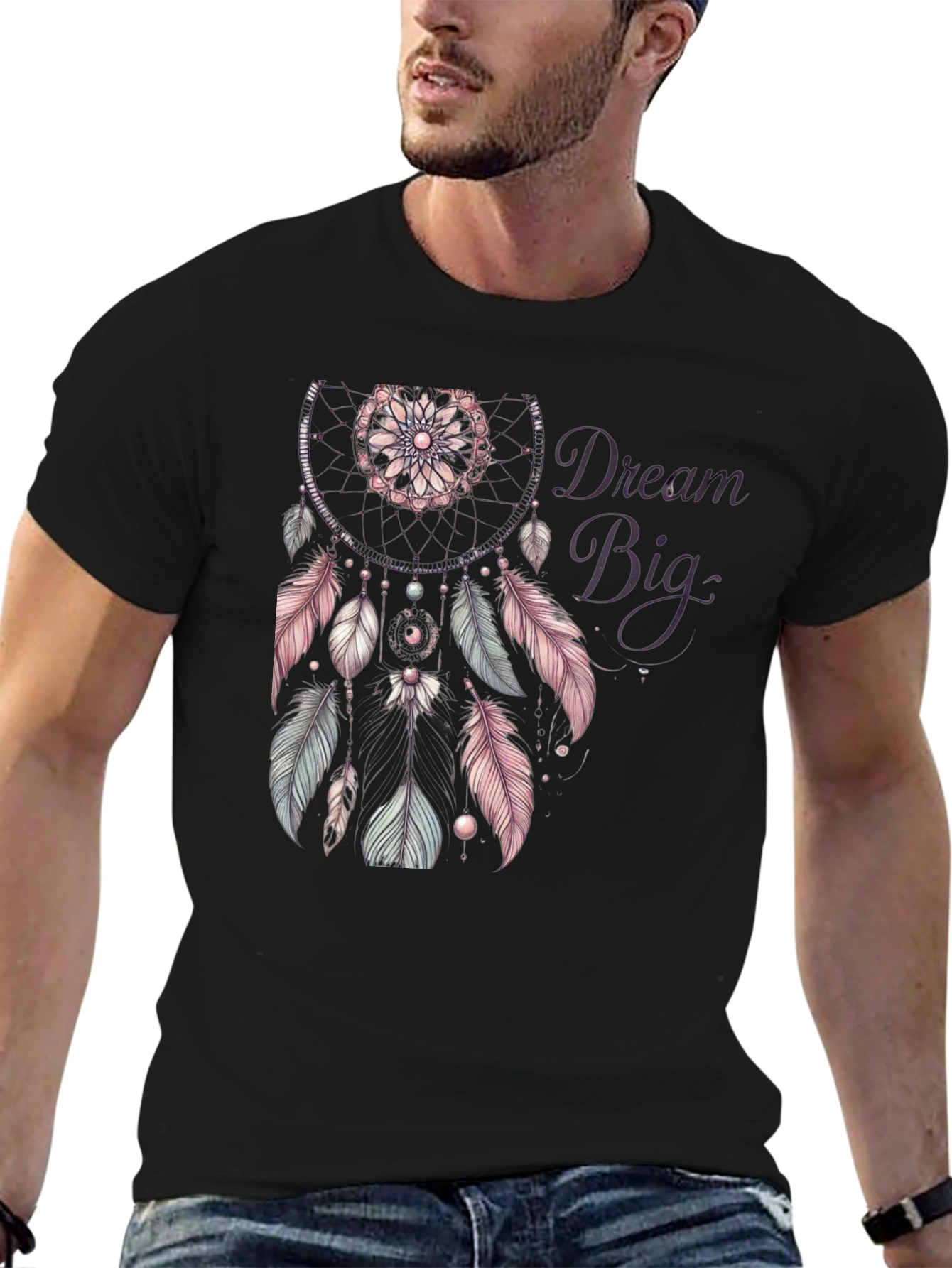 Dream Big Graphic Tee - Stylish Black T-Shirt
