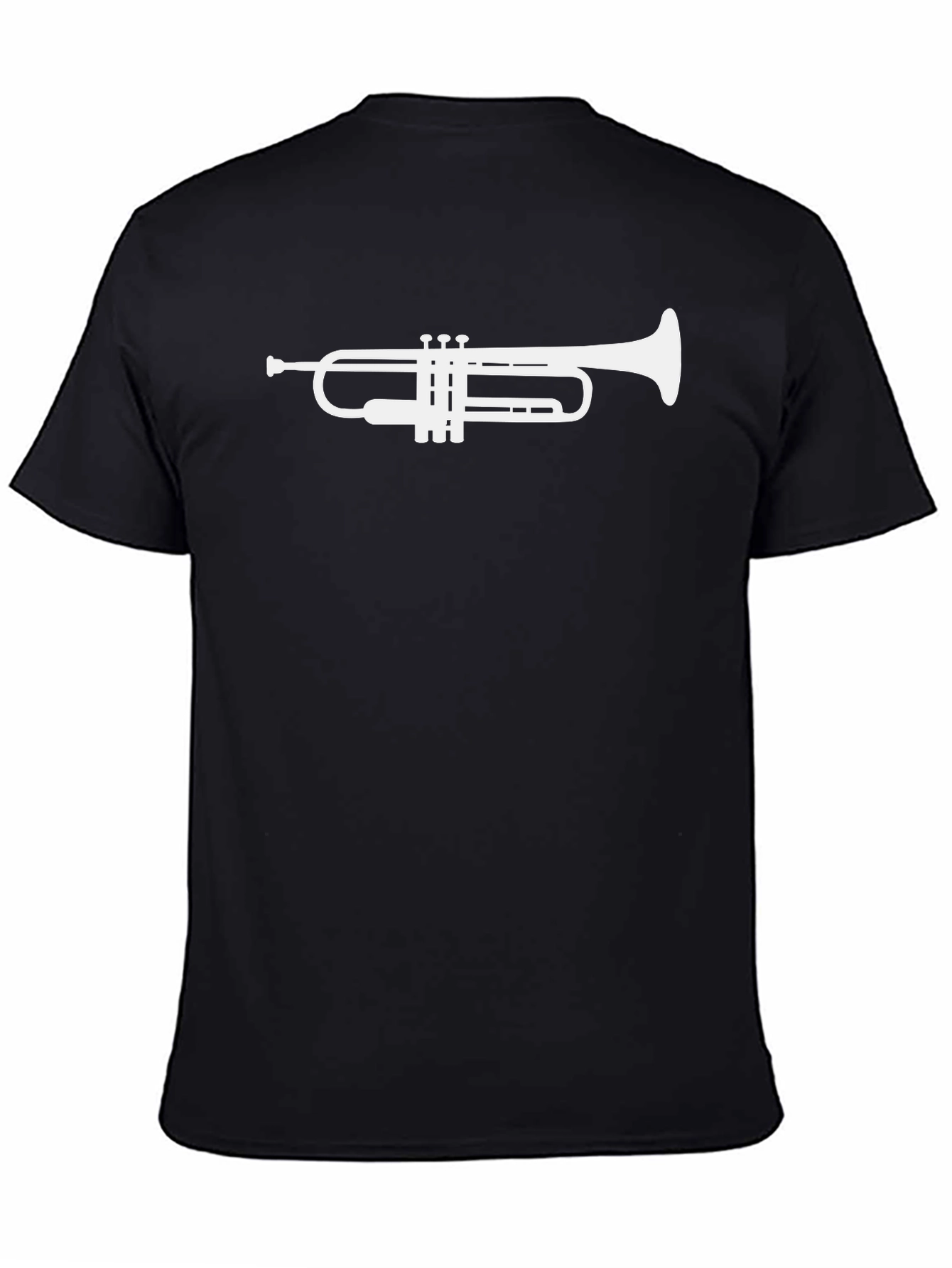 Trumpet Graphic Tee - Black Casual T-Shirt