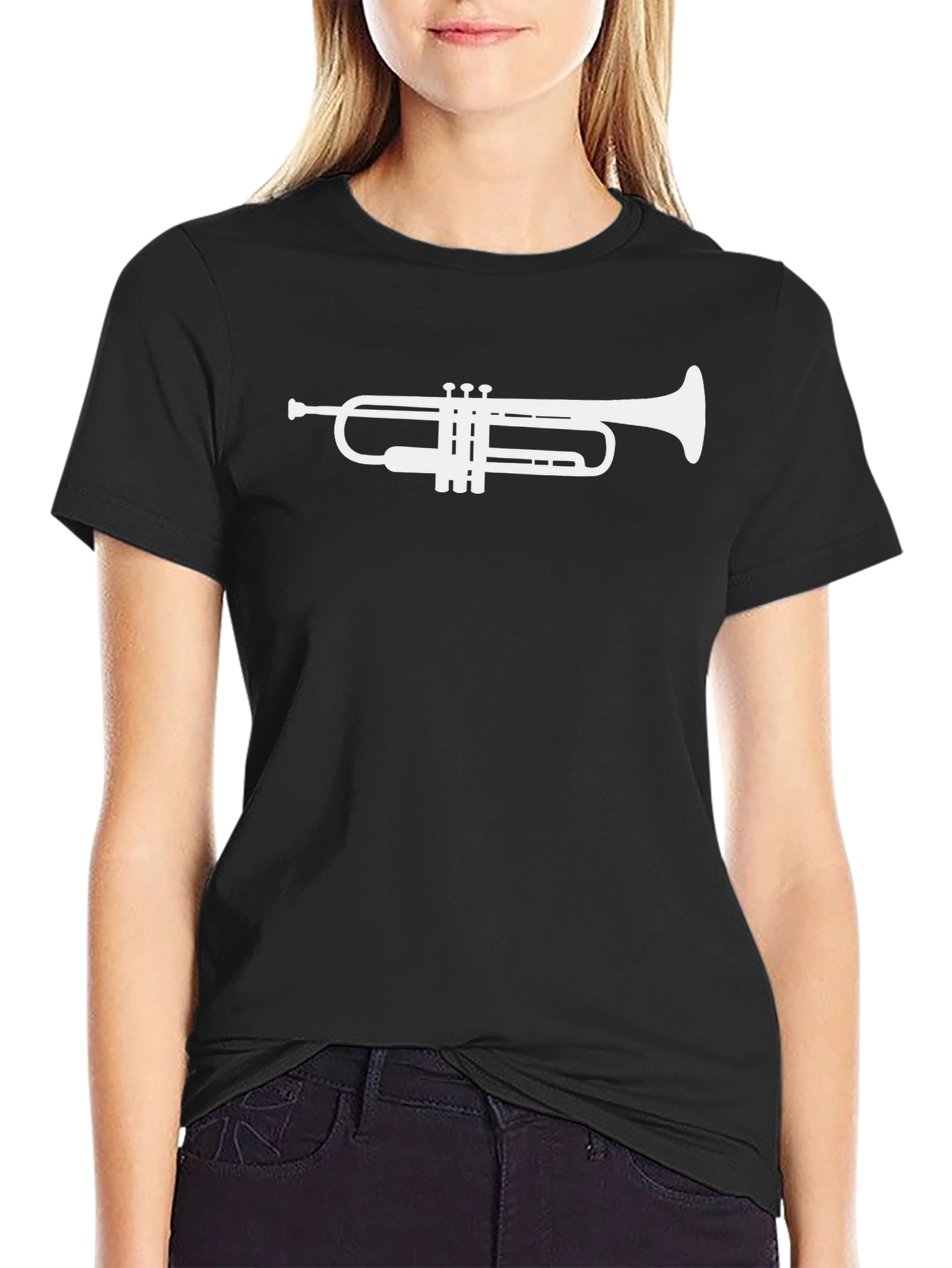 Trumpet Graphic Tee - Black Casual T-Shirt