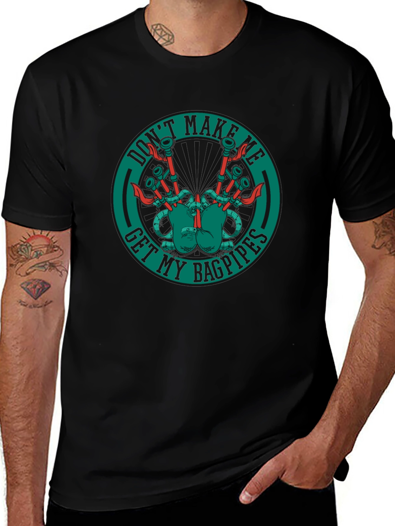 Dont Make Me Get My Bagpipes Graphic T-Shirt