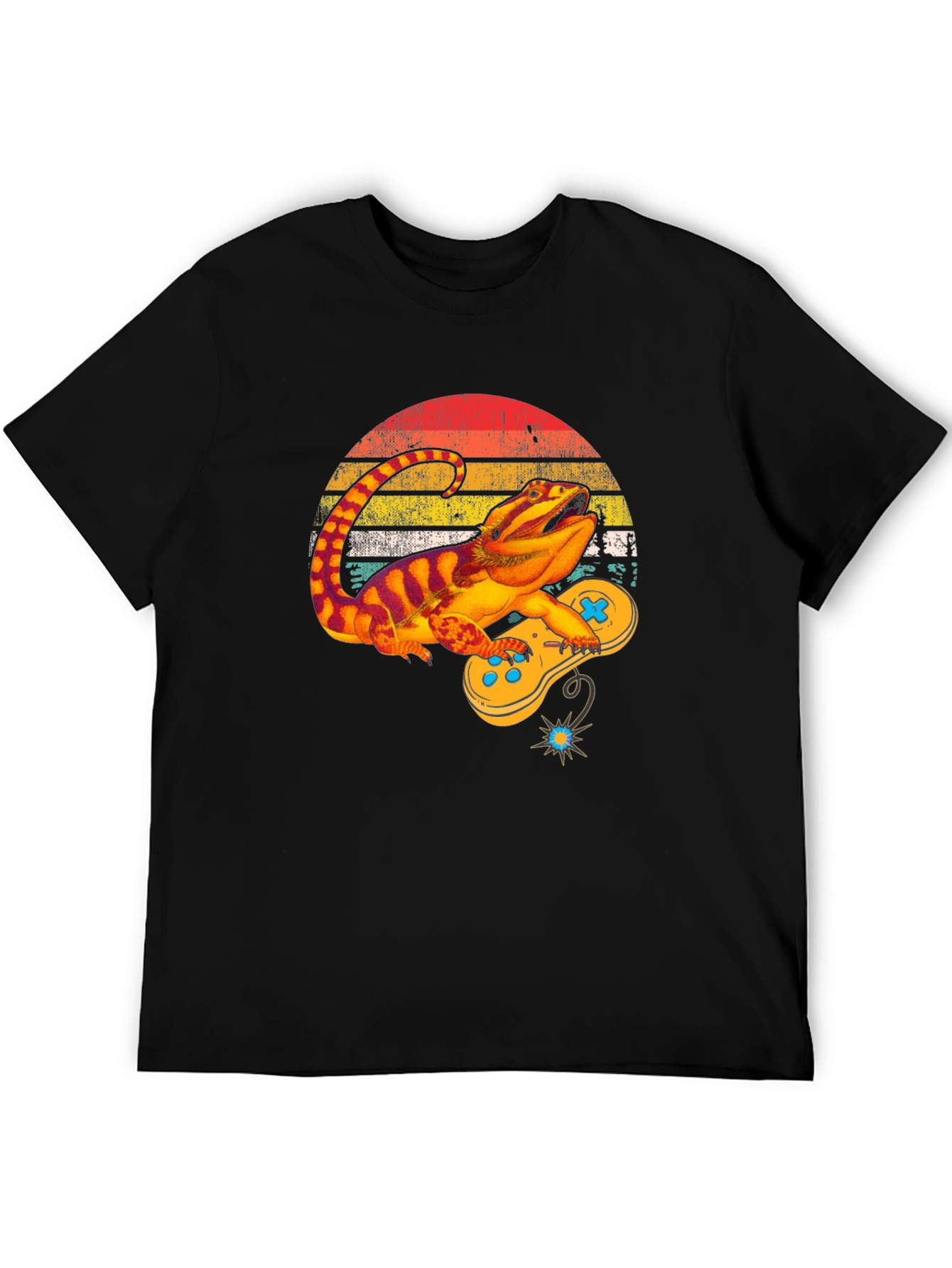 Bearded Dragon Gamer Black T-Shirt
