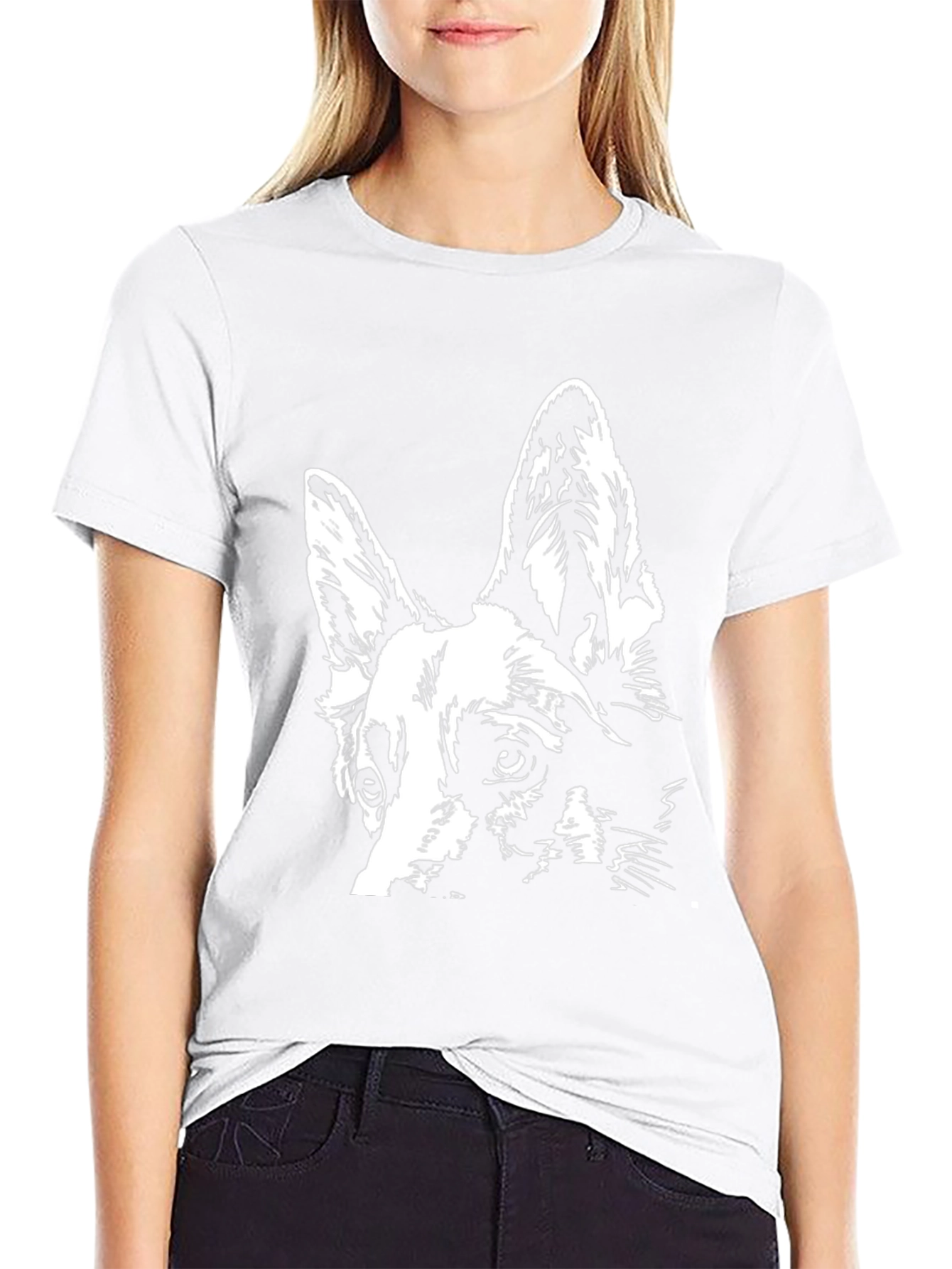 Black Dog Portrait T-Shirt - Canine Art Tee